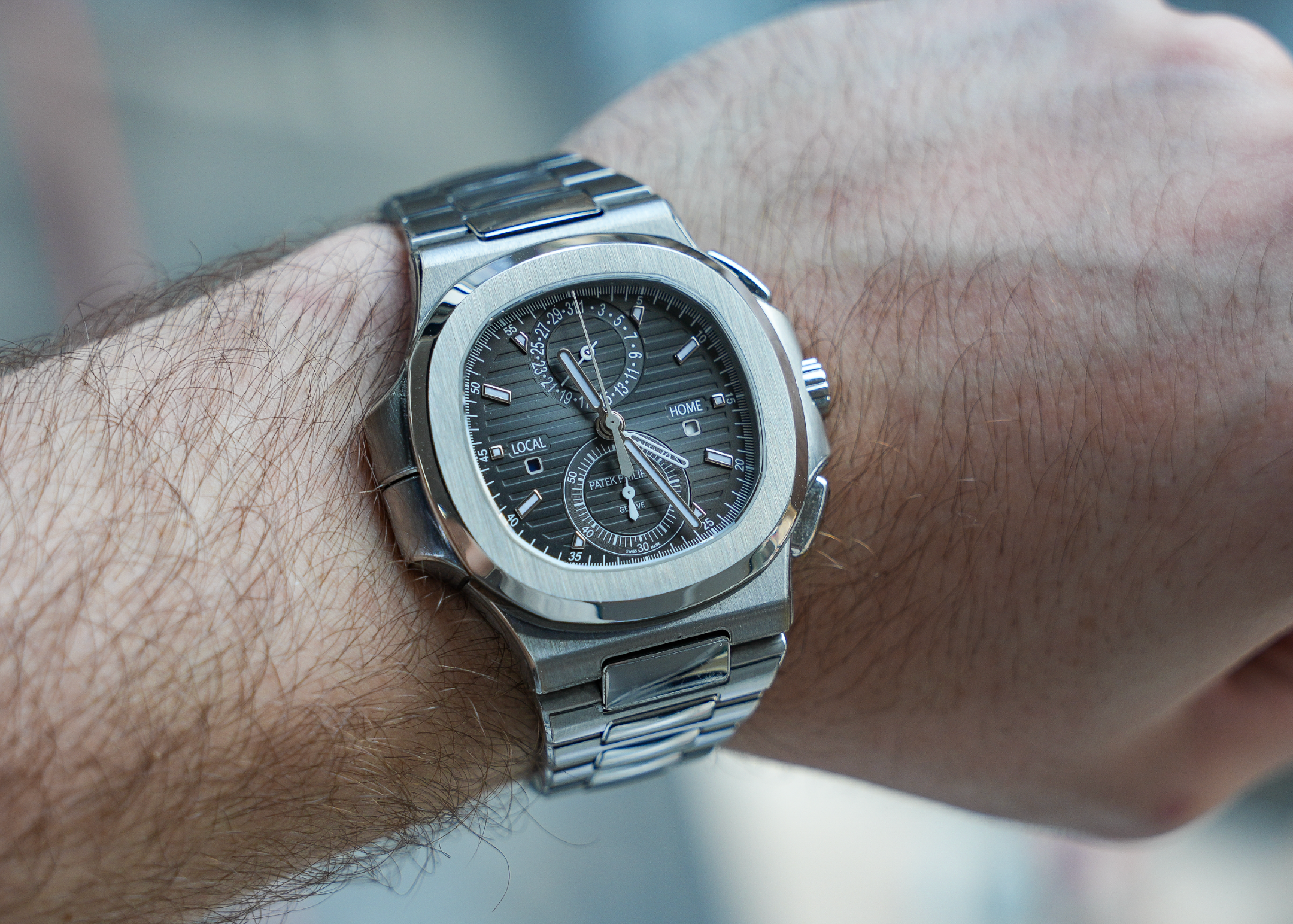 Patek Philippe Nautilus Travel Time Chronograph – Stainless Steel Ref. 5990/1A-001-JD Watches NY-JD Watches NY
