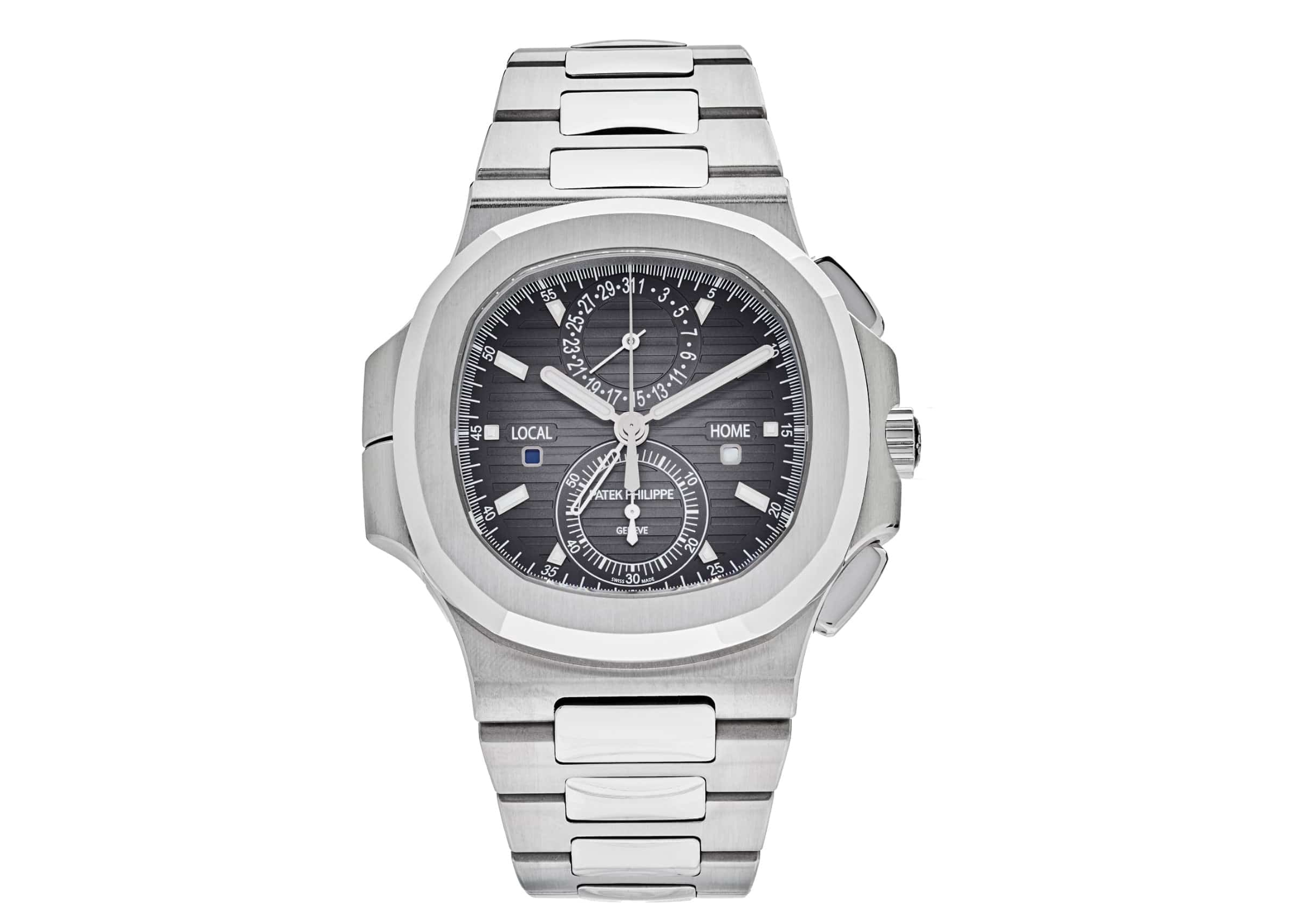 Patek Philippe Nautilus Travel Time Chronograph – Stainless Steel Ref. 5990/1A-001-JD Watches NY-JD Watches NY