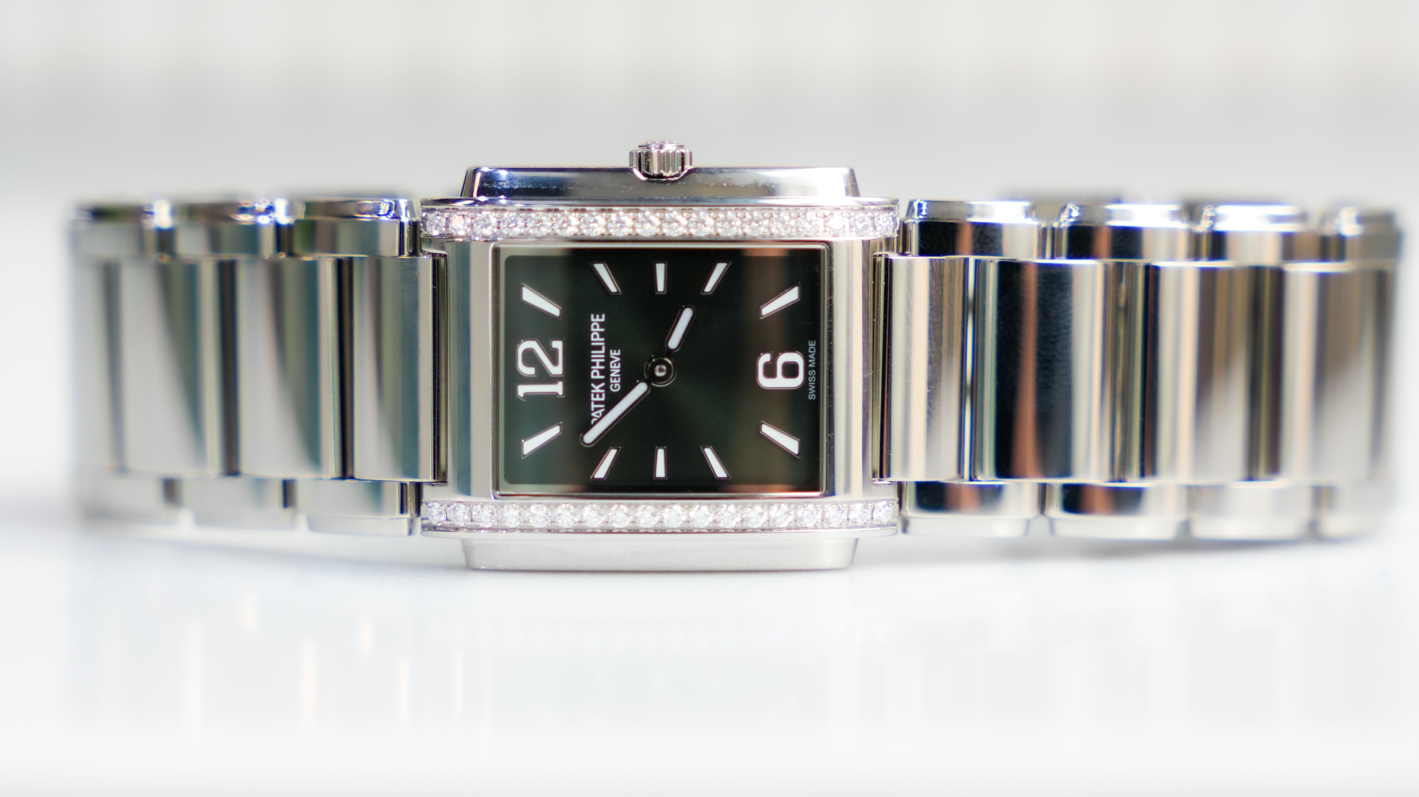 Patek Philippe Twenty-4 4910/1200A-011 'Ladies' Stainless Steel Green Diamond Dial Quartz-Patek Philippe-JD Watches NY