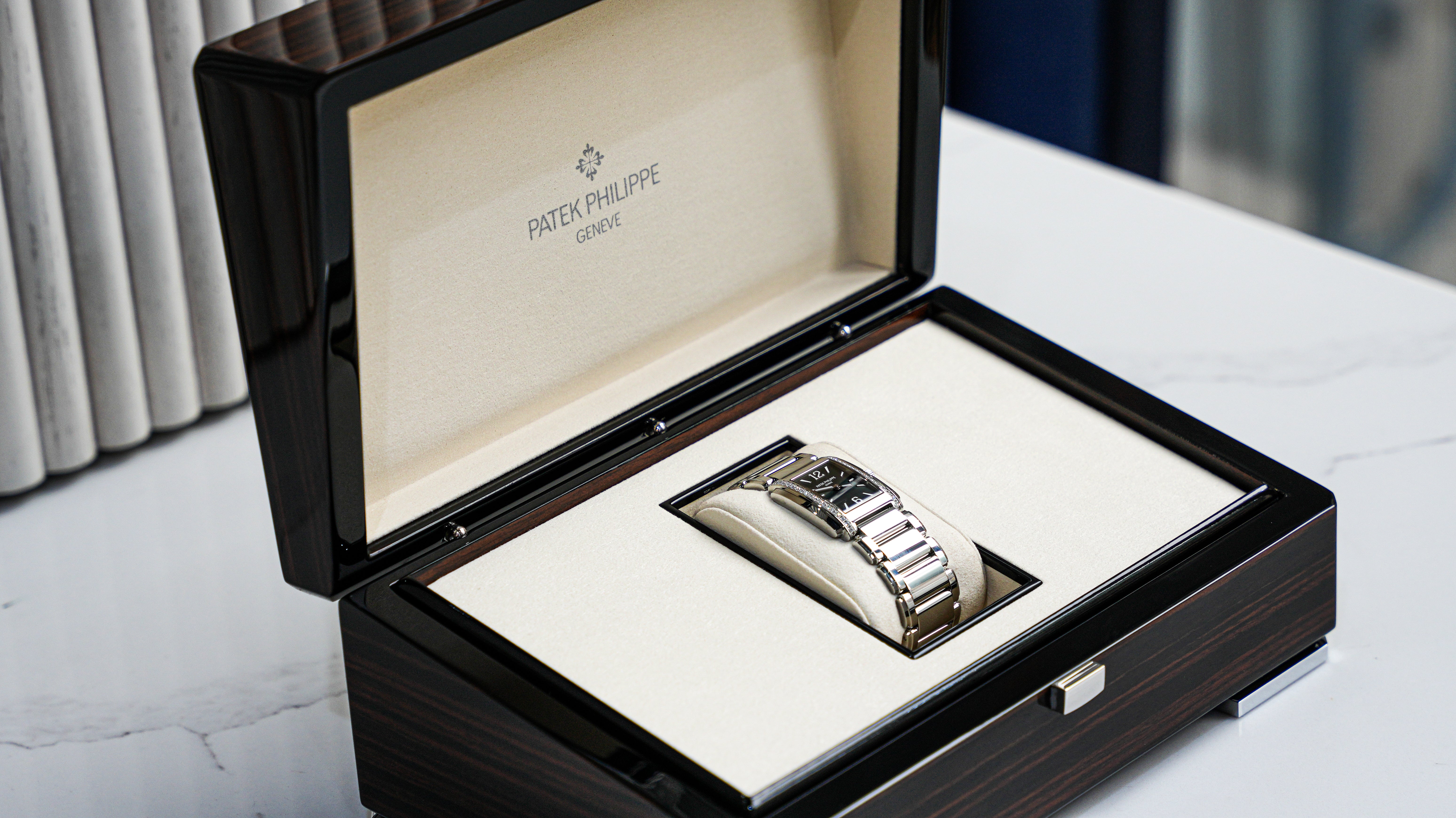 Patek Philippe Twenty-4 4910/1200A-011 'Ladies' Stainless Steel Green Diamond Dial Quartz-Patek Philippe-JD Watches NY