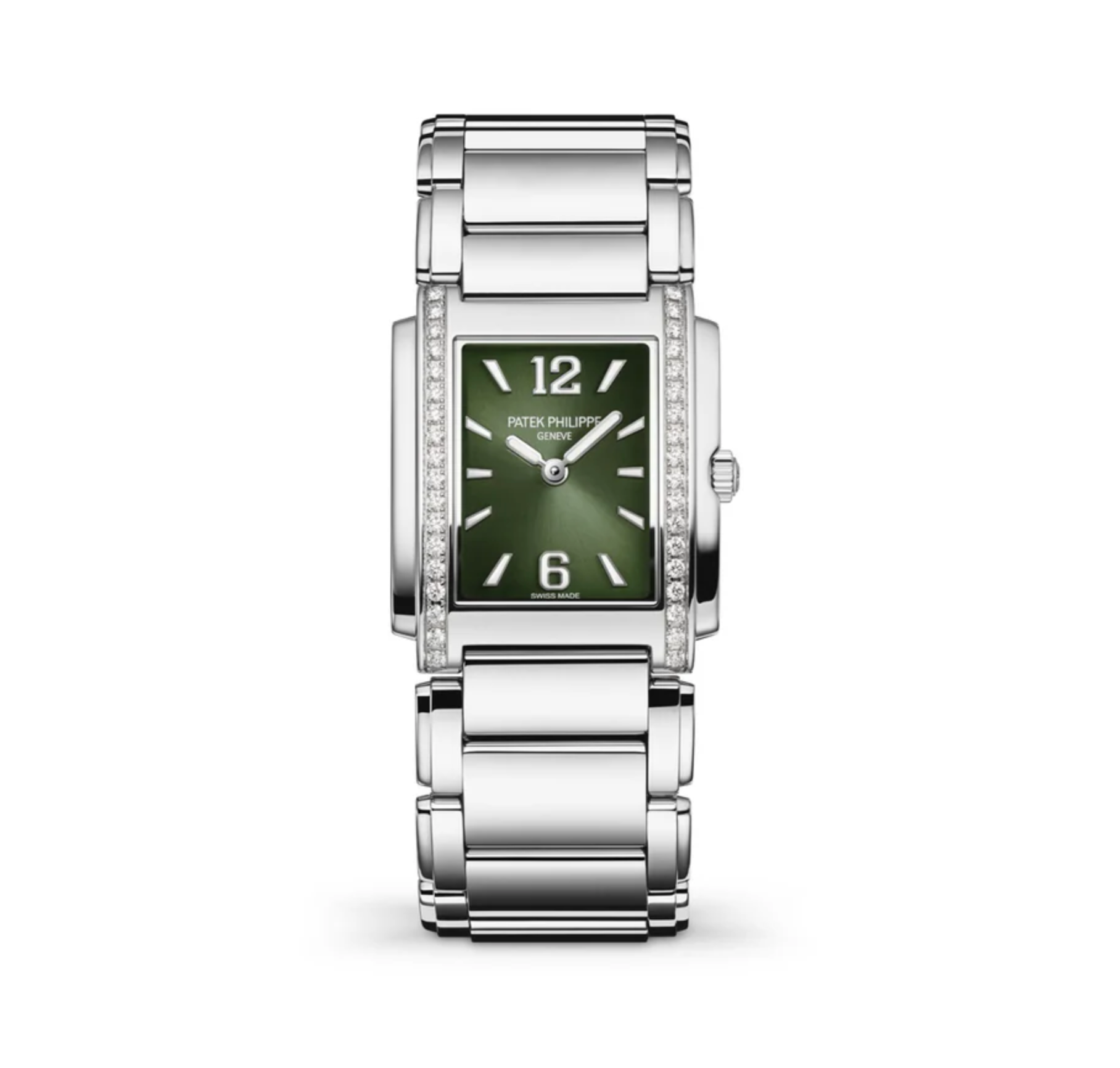 Patek Philippe Twenty-4 4910/1200A-011 'Ladies' Stainless Steel Green Diamond Dial Quartz-Patek Philippe-JD Watches NY