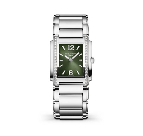Patek Philippe Twenty-4 4910/1200A-011 'Ladies' Stainless Steel Green Diamond Dial Quartz