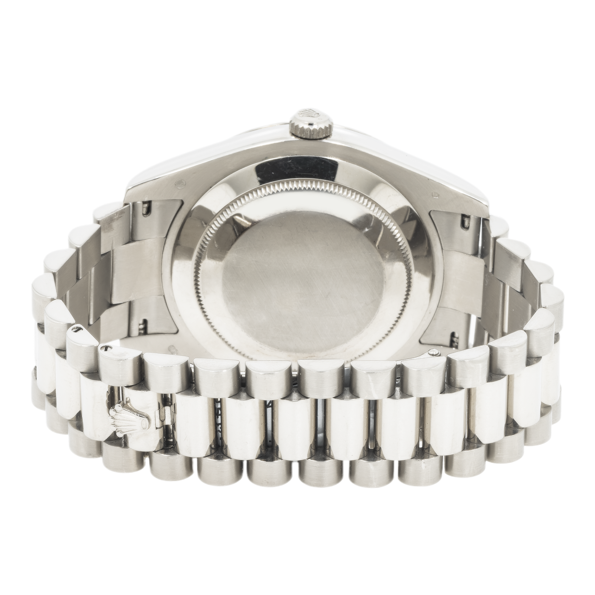 Rolex 18K White 41mm Gold Day-Date II with Silver Baguette and Diamond Dial, President Braclet-Rolex-JD Watches NY