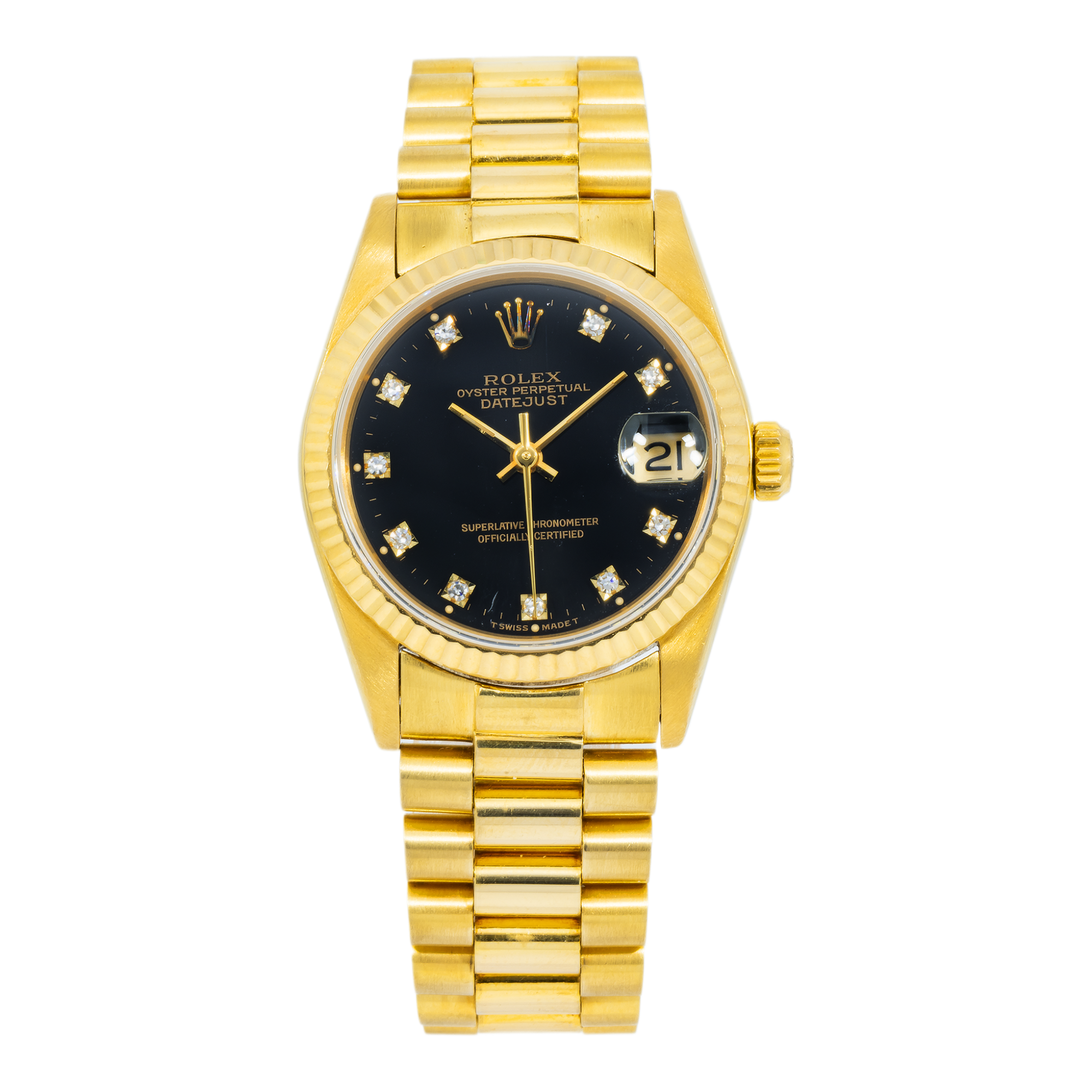 Rolex 18K Yellow Gold Datejust 68278 with President Bracelet-Rolex-JD Watches NY