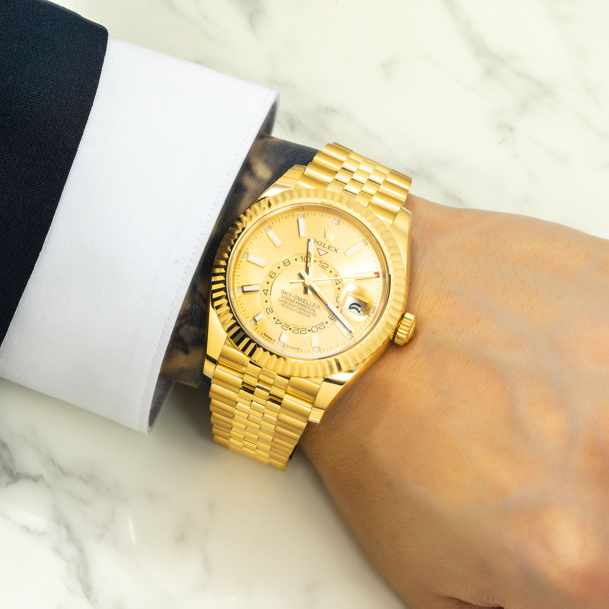 Rolex 18K Yellow Gold Sky-Dweller 336938 Jubilee Bracelet-Rolex-JD Watches NY