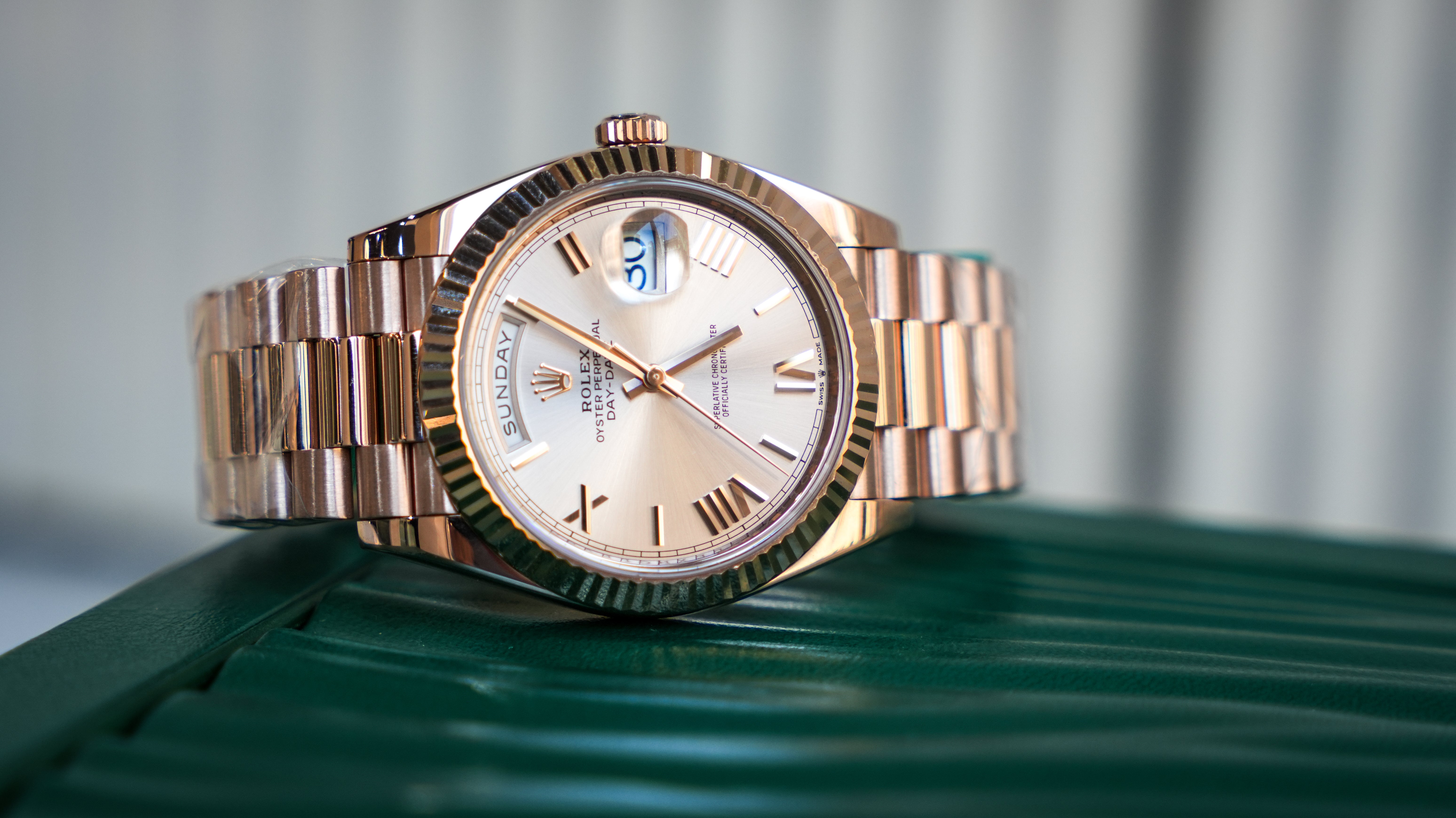 Rolex 228235 Day-Date Sundust Roman 40mm Everose Gold-Rolex-JD Watches NY