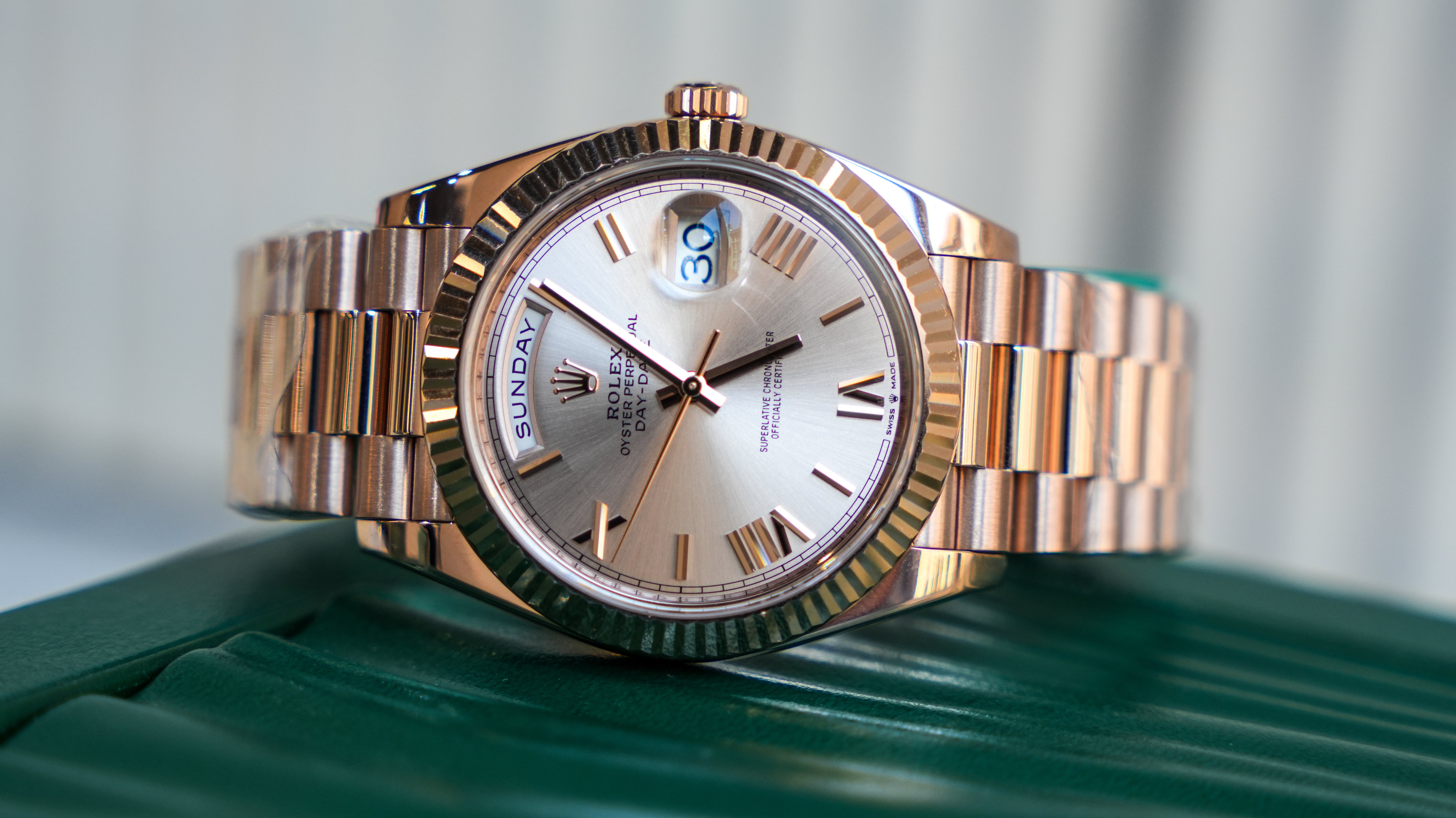 Rolex 228235 Day-Date Sundust Roman 40mm Everose Gold-Rolex-JD Watches NY
