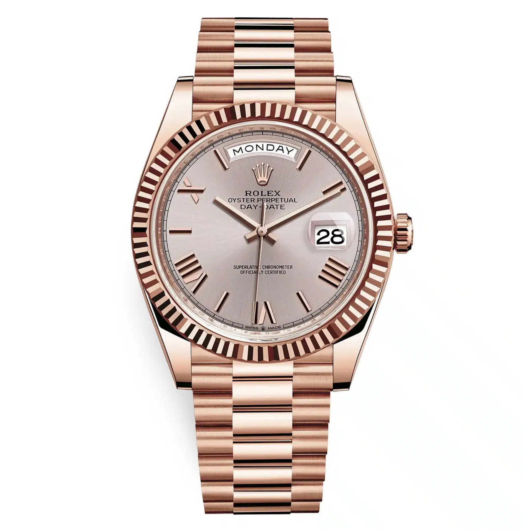 Rolex 228235 Day-Date Sundust Roman 40mm Everose Gold-Rolex-JD Watches NY