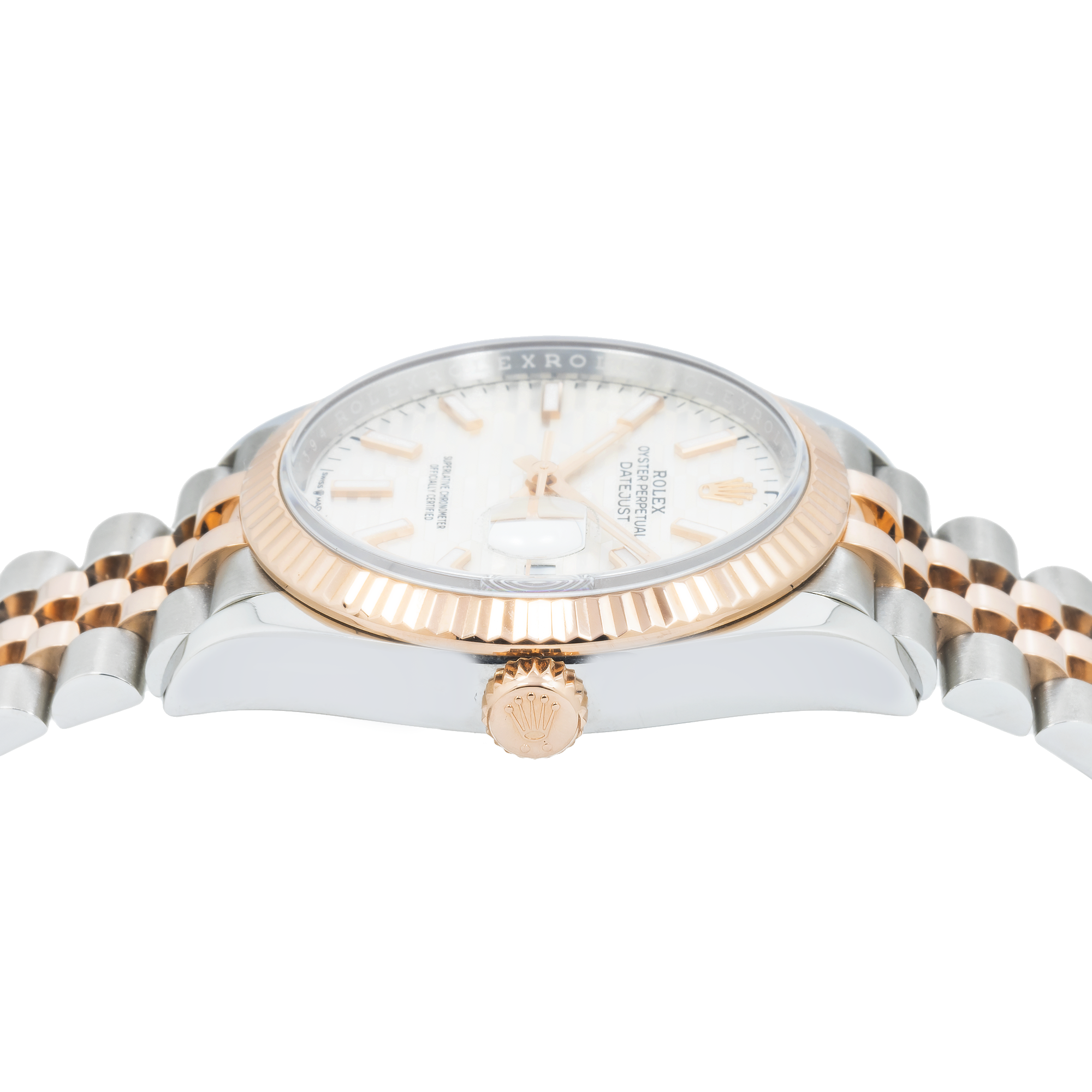 Rolex 36mm Datejust Stainless Steel & Everose Gold 126231 with Silver fluted dial and Jubilee Bracelet (Year: 2023 to 2025)-Rolex-JD Watches NY