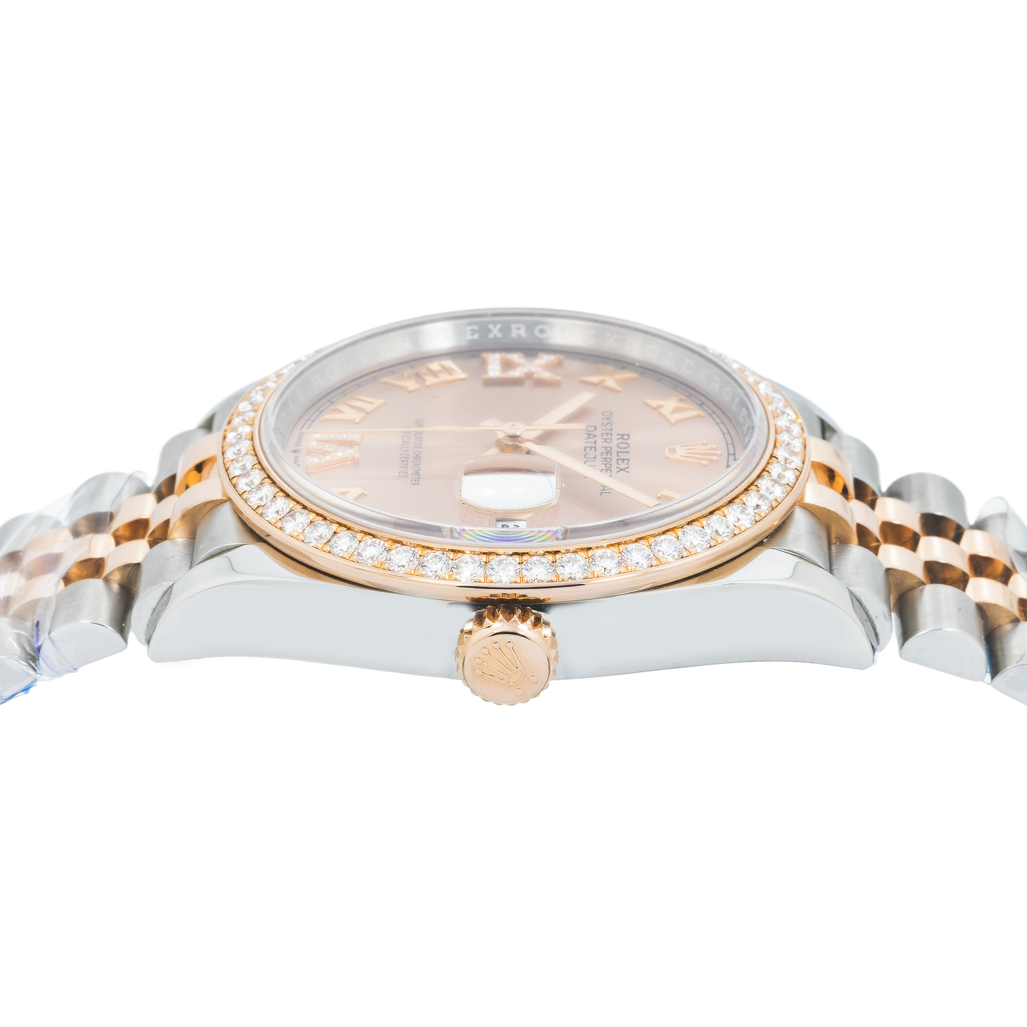 Rolex 36mm Stainless Steel & Everose Gold Datejust 126281RBR with Rose Roman Diamond Dial and Jubilee Bracelet (Year: 2017 to 2019)-Rolex-JD Watches NY