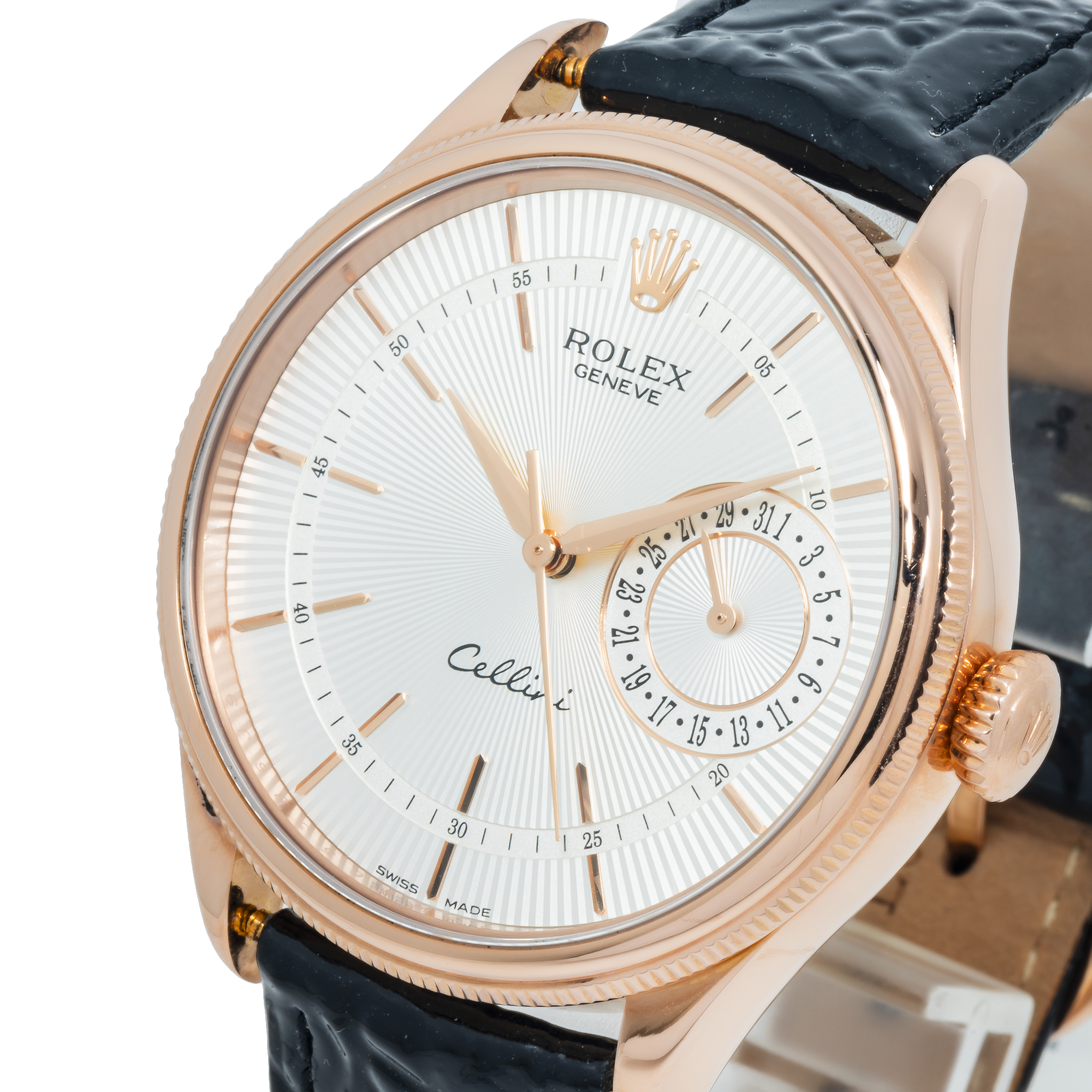 Rolex Cellini Date Rose Gold Silver Dial Mens Watch 50515-Rolex-JD Watches NY