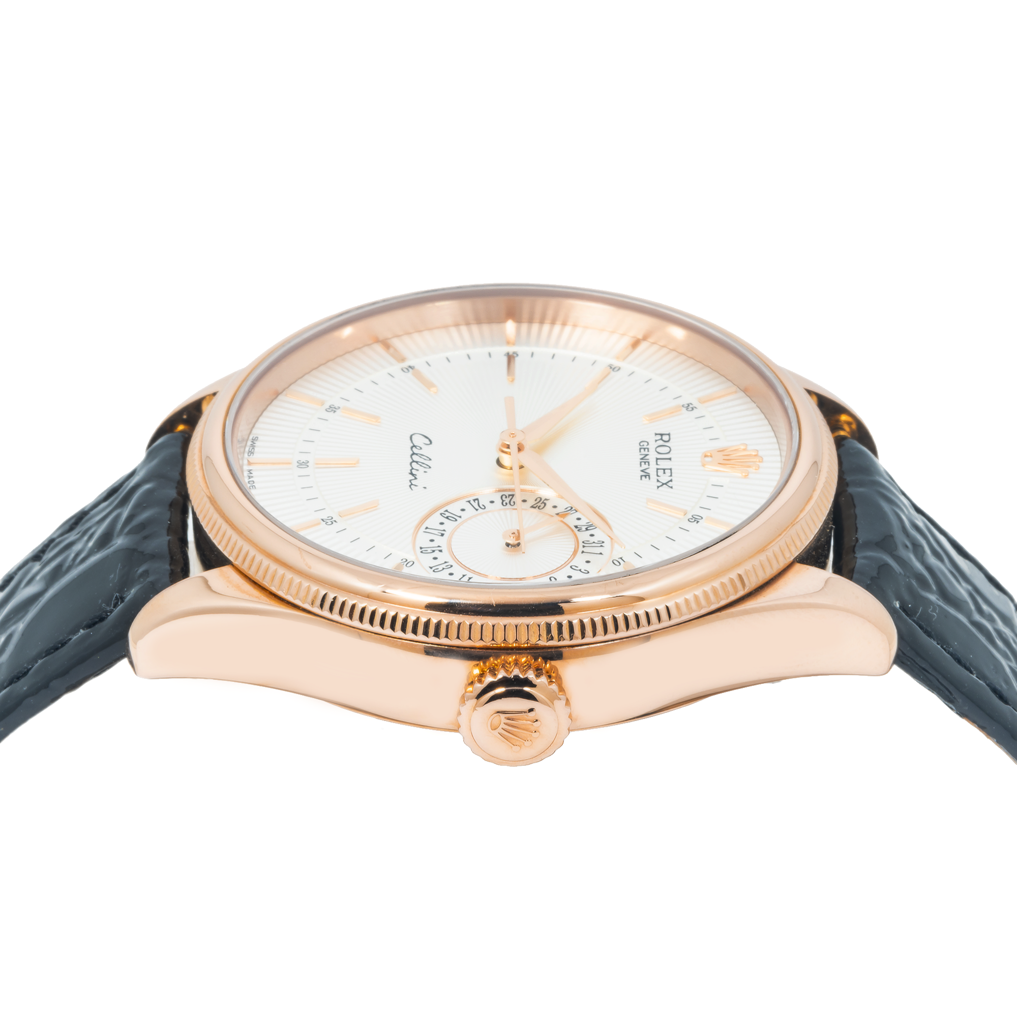 Rolex Cellini Date Rose Gold Silver Dial Mens Watch 50515-Rolex-JD Watches NY