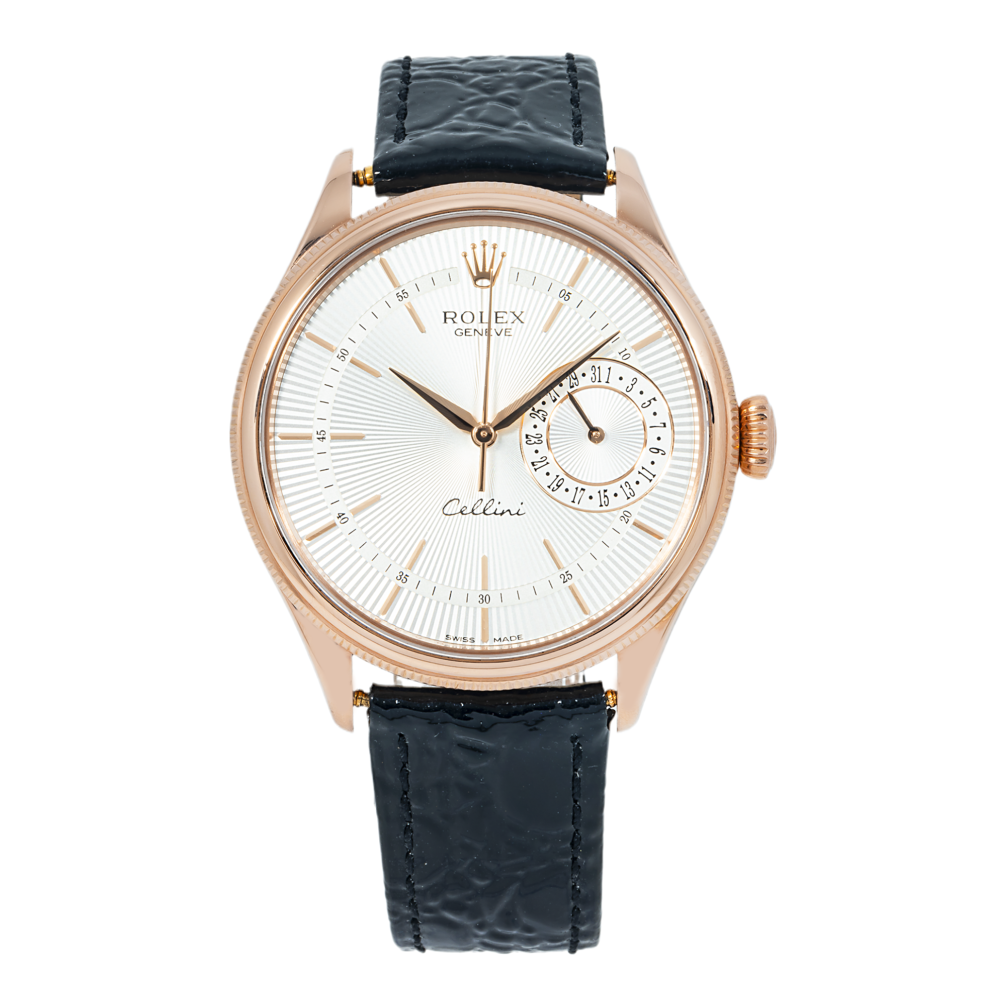 Rolex Cellini Date Rose Gold Silver Dial Mens Watch 50515-Rolex-JD Watches NY
