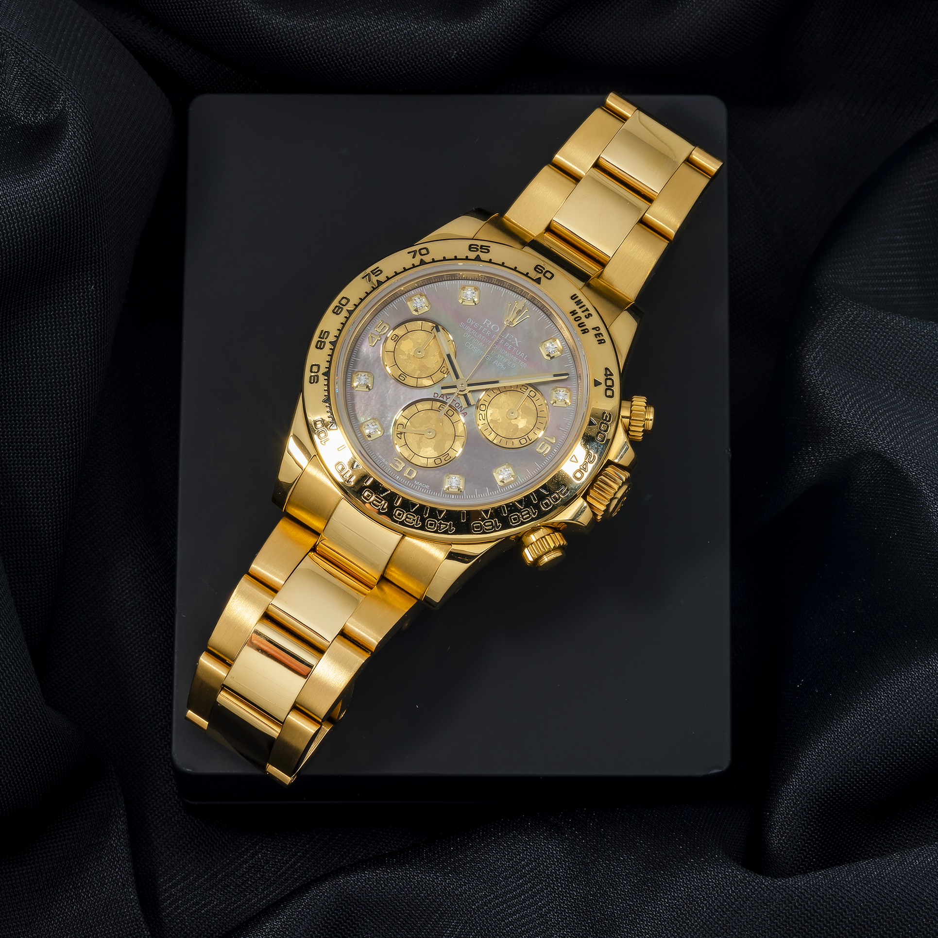 Rolex Cosmograph Daytona 116508 Black Mother Of Pearl Diamond Dial-Rolex-JD Watches NY