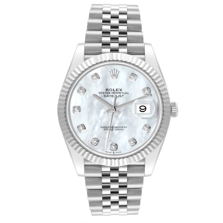 Rolex Datejust 126334 41mm White Mother Of Pearl Diamond Dial Jubilee-Rolex-JD Watches NY