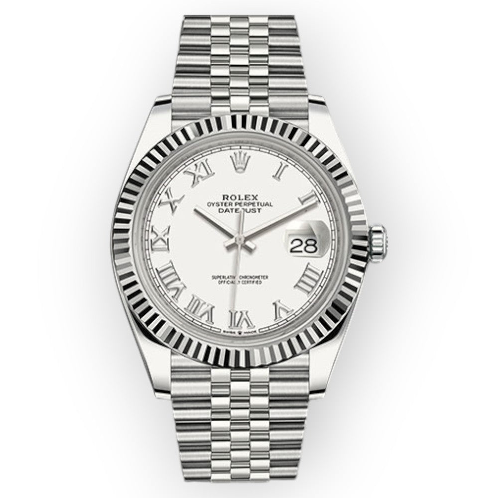 Rolex Datejust 126334 41mm White Roman Numerals Dial With Jubilee-Rolex-JD Watches NY