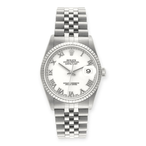 Rolex Datejust 16234 Roman Dial Steel White Gold Watch 16234