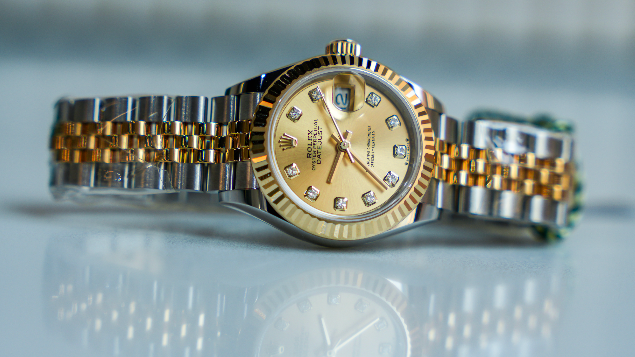 Rolex Datejust 31 – Yellow Rolesor Diamond Champagne Dial Ref. 278273-Rolex-JD Watches NY