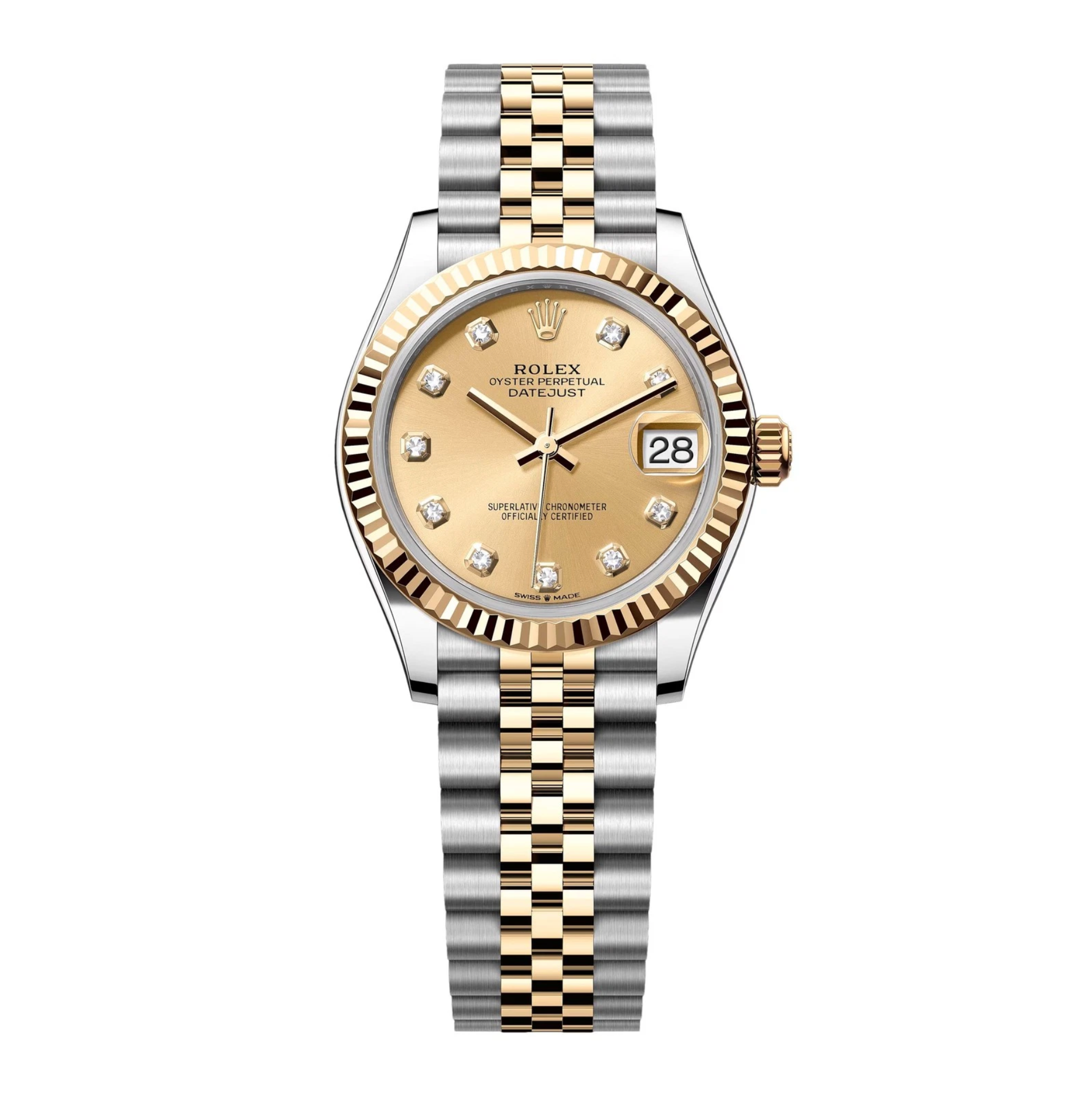 Rolex Datejust 31 – Yellow Rolesor Diamond Champagne Dial Ref. 278273-Rolex-JD Watches NY