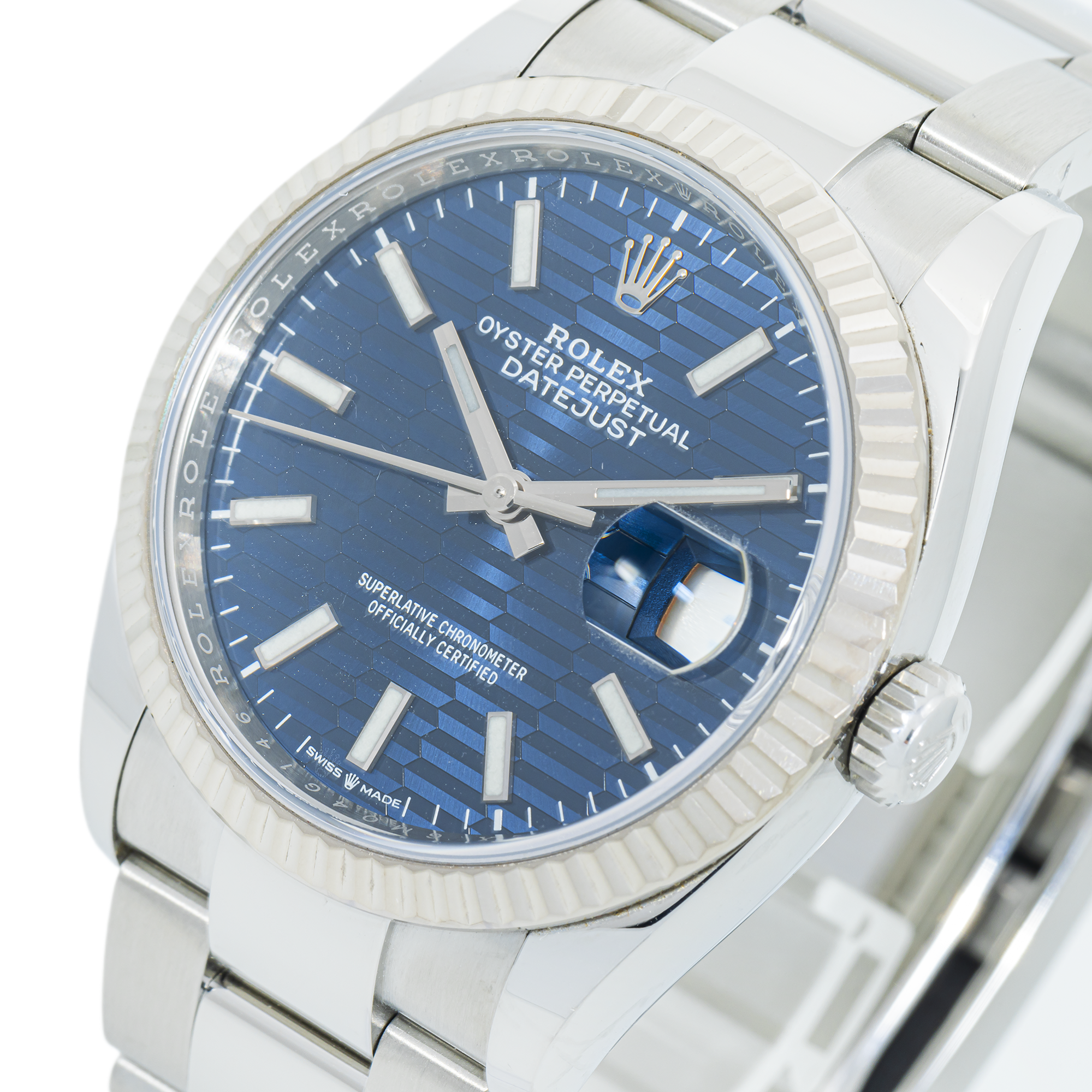 Rolex Datejust 36 126234 – Blue Fluted Dial, White Gold Fluted Bezel, Oyster Bracelet