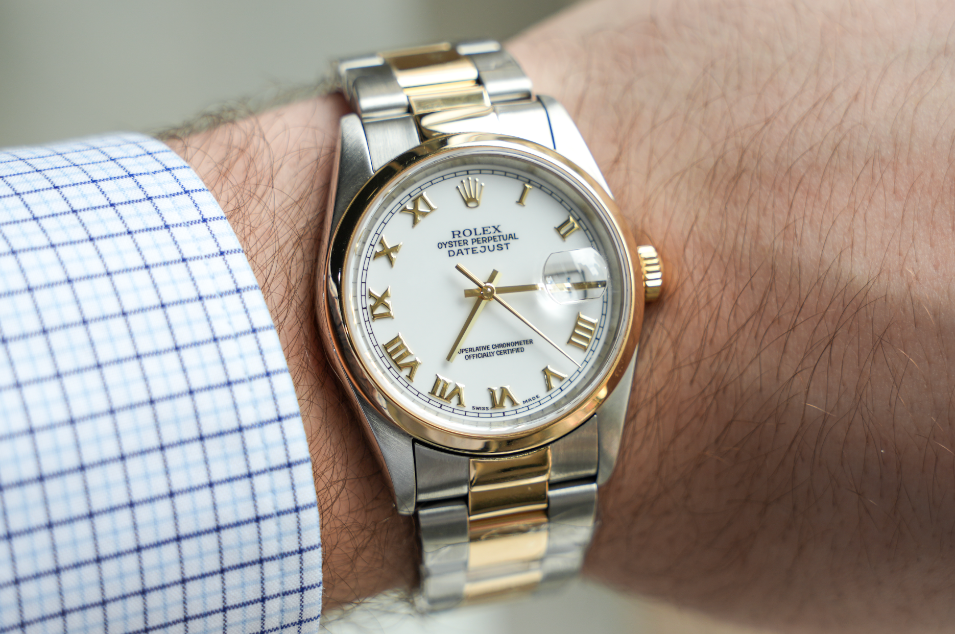 Rolex Datejust 36 – Stainless Steel & Yellow Gold with White Roman Dial Ref. 126203-Rolex-JD Watches NY
