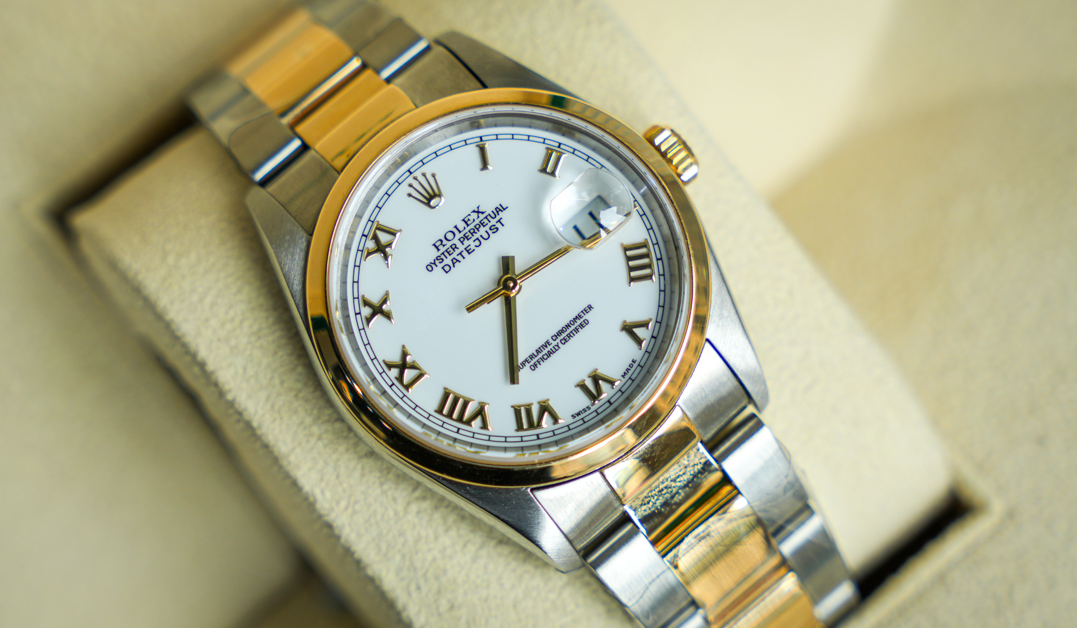 Rolex Datejust 36 – Stainless Steel & Yellow Gold with White Roman Dial Ref. 126203-Rolex-JD Watches NY