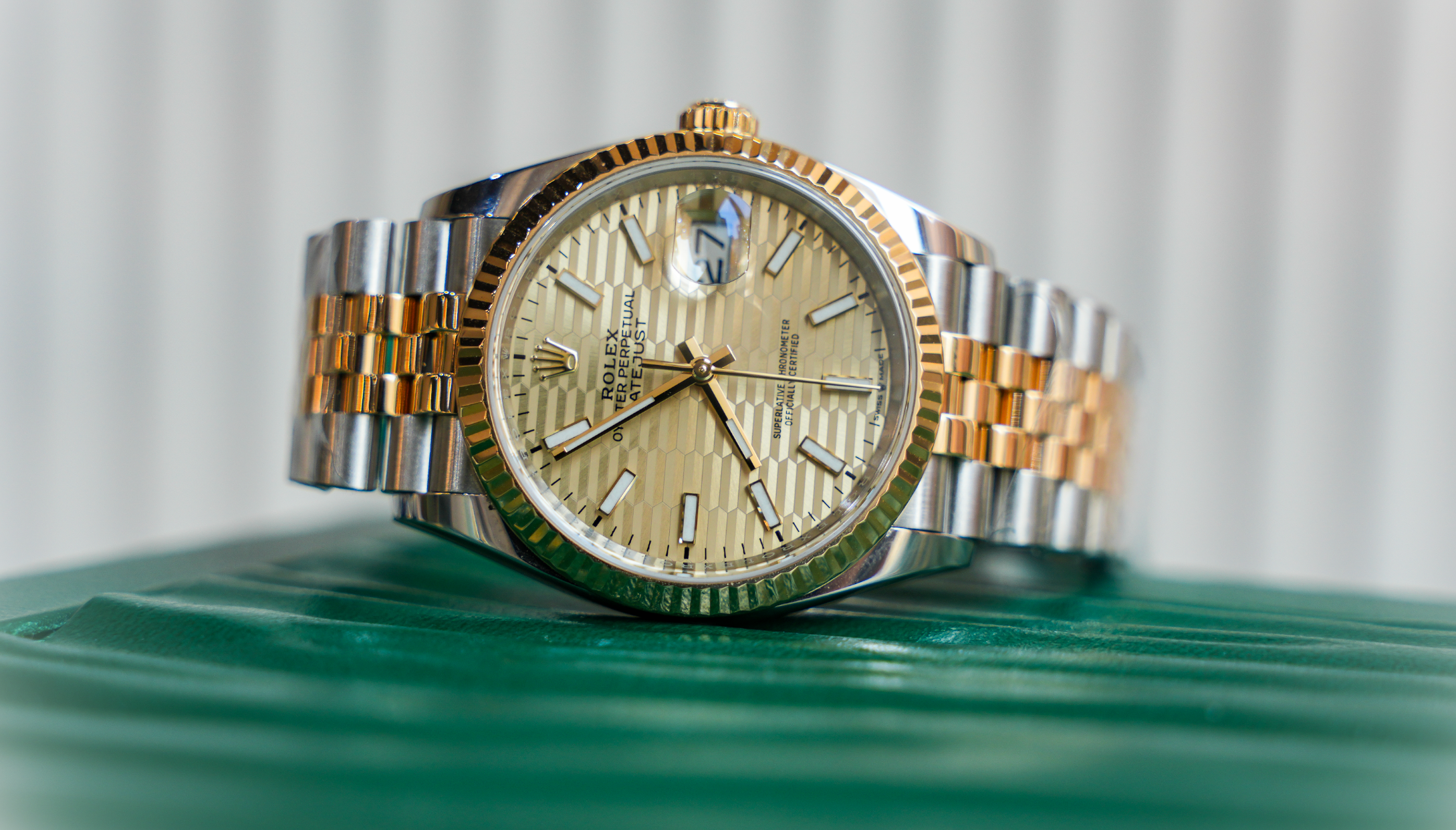 Rolex Datejust 36 – Yellow Rolesor Champagne Motif Dial on Jubilee Bracelet Ref. 126233-Rolex-JD Watches NY