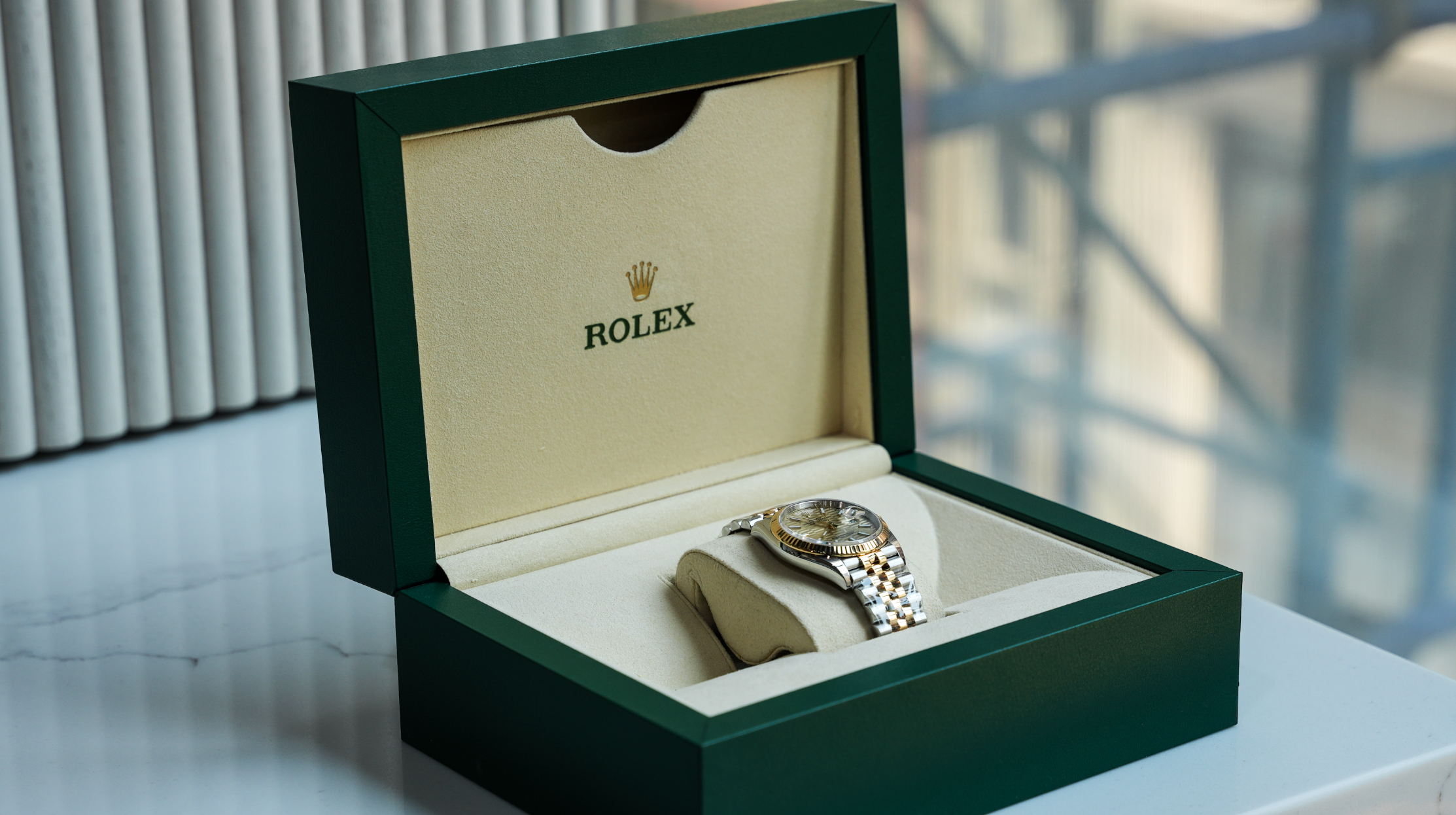 Rolex Datejust 36 – Yellow Rolesor Champagne Motif Dial on Jubilee Bracelet Ref. 126233-Rolex-JD Watches NY