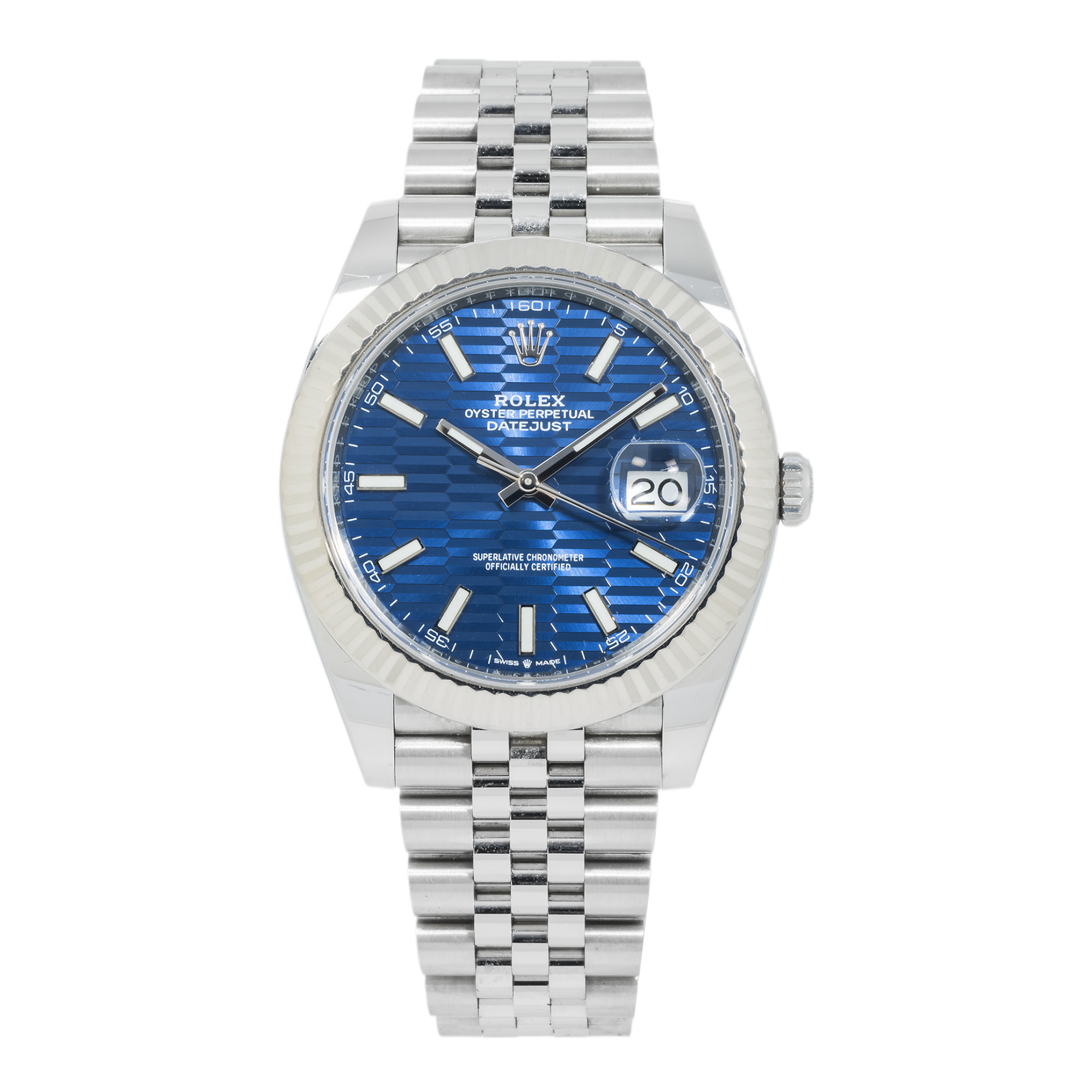 Rolex Datejust 36MM 126200 Stainless Steel Blue Motif Dial Jubilee Bracelet