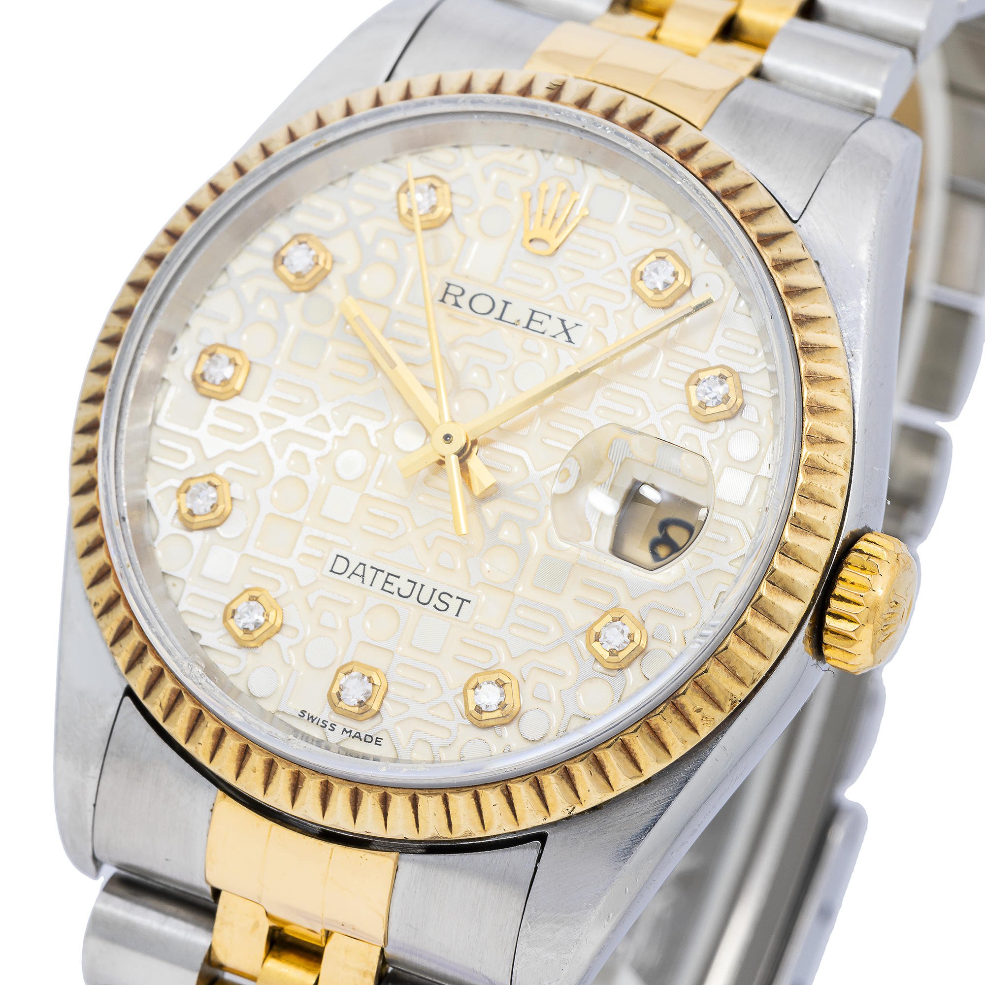 Rolex Datejust 36MM 16233 Stainless Steel and Yellow Gold Fluted Bezel Original Jubilee Diamond Dial-Rolex-JD Watches NY