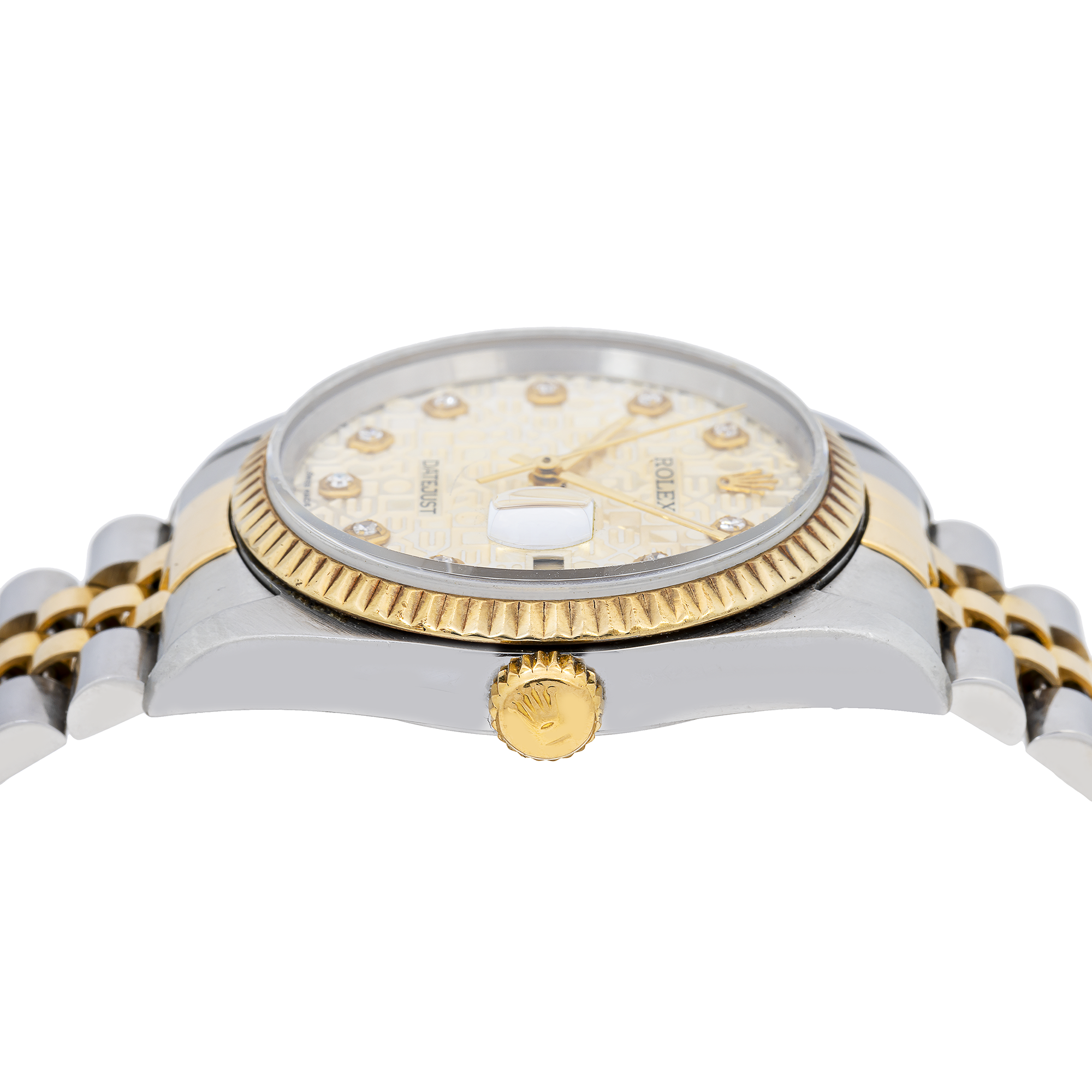 Rolex Datejust 36MM 16233 Stainless Steel and Yellow Gold Fluted Bezel Original Jubilee Diamond Dial-Rolex-JD Watches NY