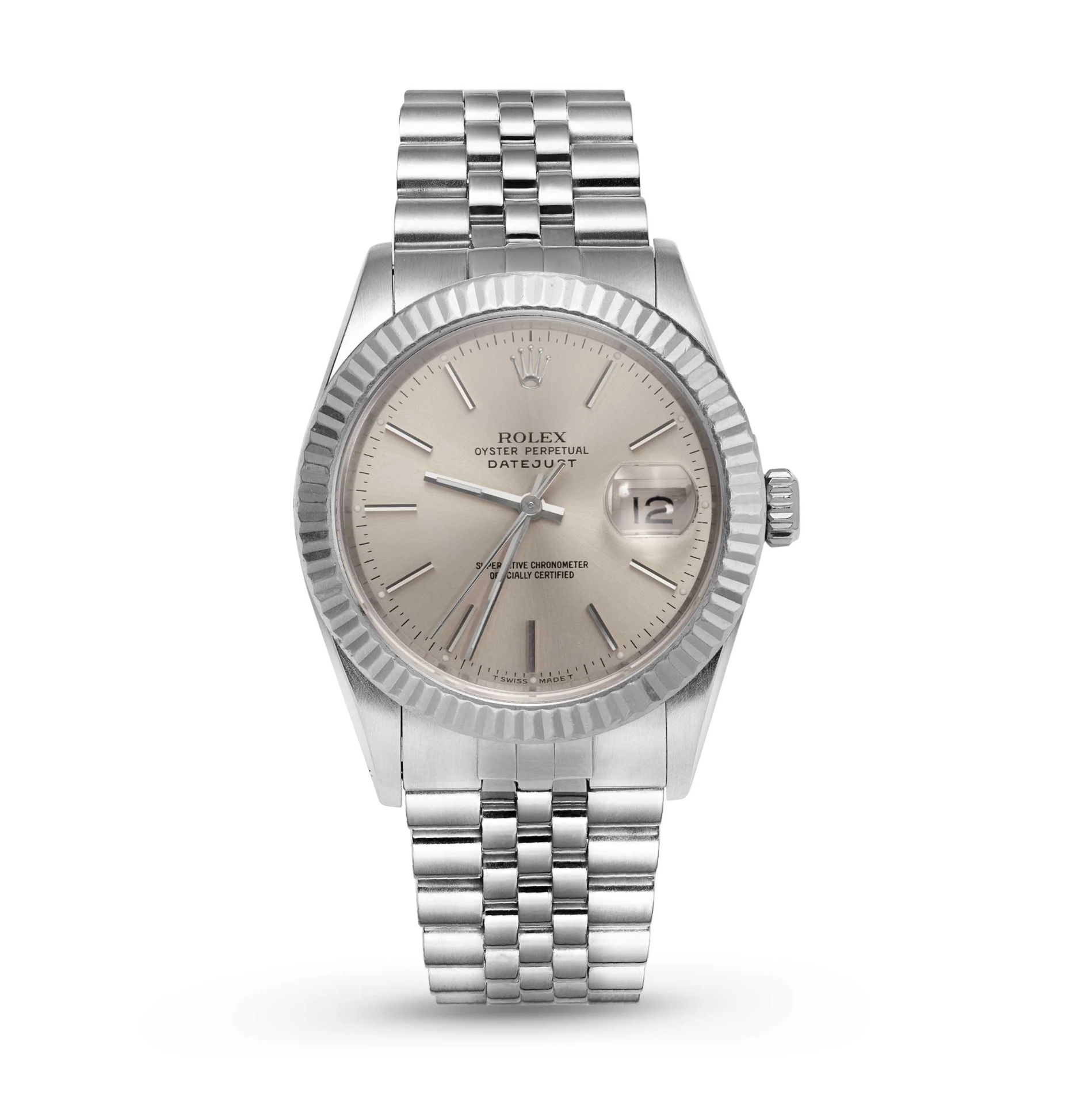 Pre-Owned Rolex Datejust 16014 | 36mm Steel White Gold – JD Watches NY