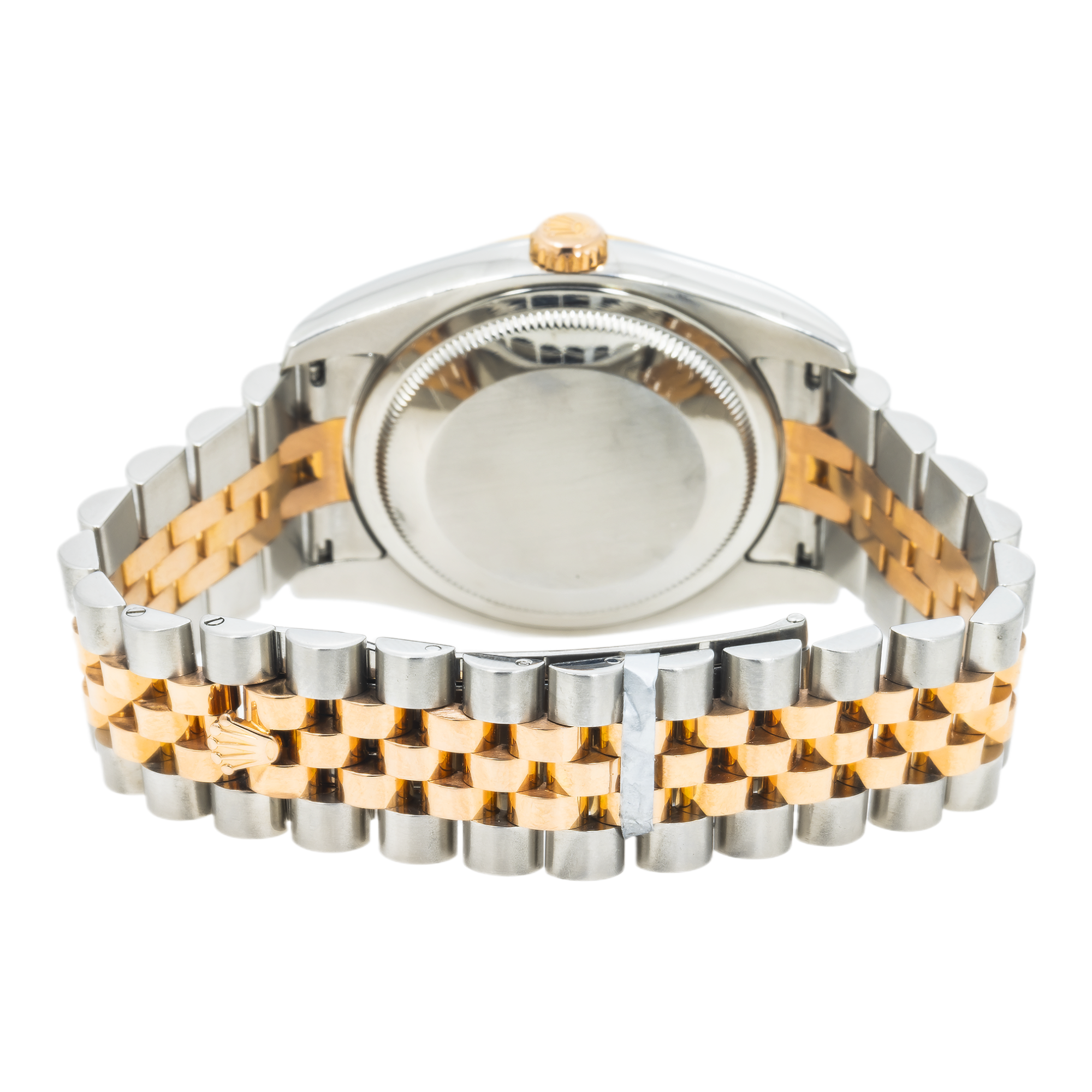 Rolex Datejust 36mm Steel & Rose Gold Fluted Bezel Ref. 116231 with Blue Diamond Dial and Jubilee Bracelet (Year: 2008- 2012)-Rolex-JD Watches NY