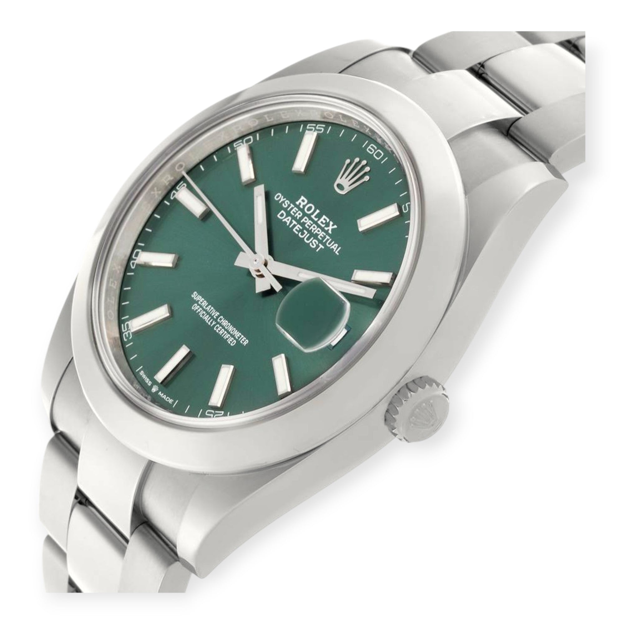 Rolex Datejust 41 Mint Green Dial 126300 Steel Mens Watch-Rolex-JD Watches NY