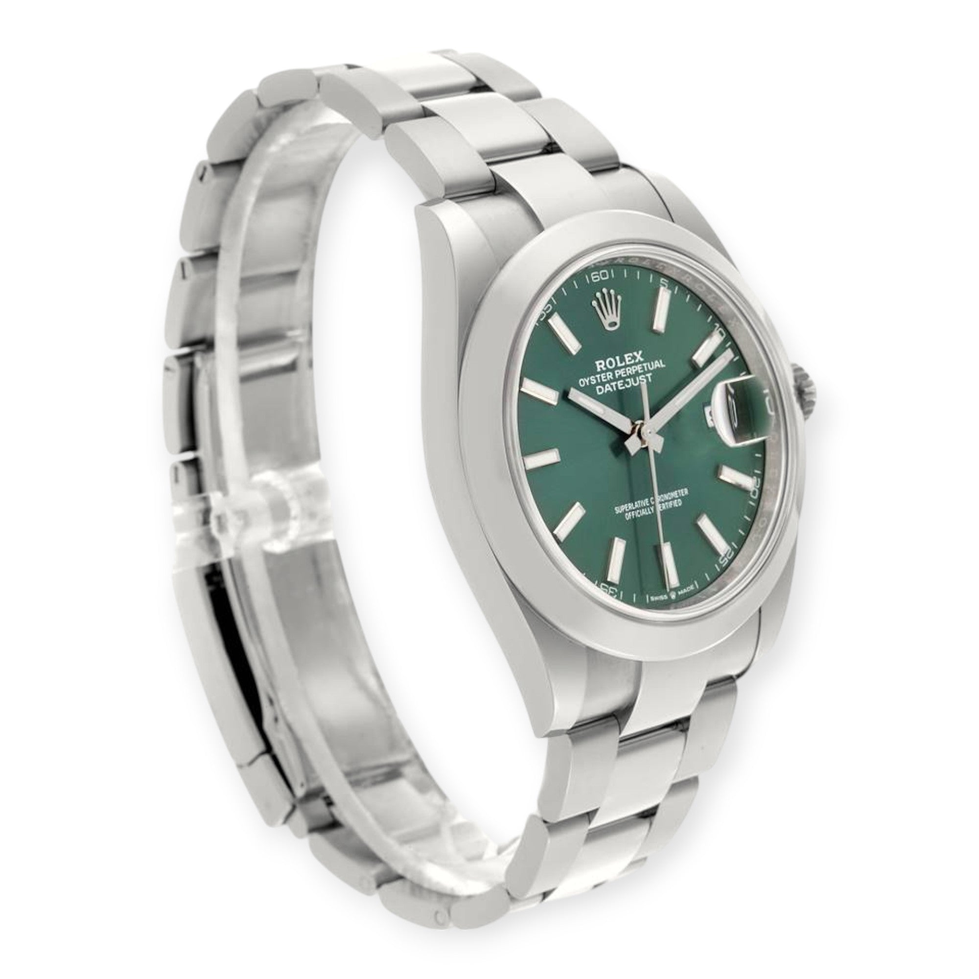 Rolex Datejust 41 Mint Green Dial 126300 Steel Mens Watch-Rolex-JD Watches NY