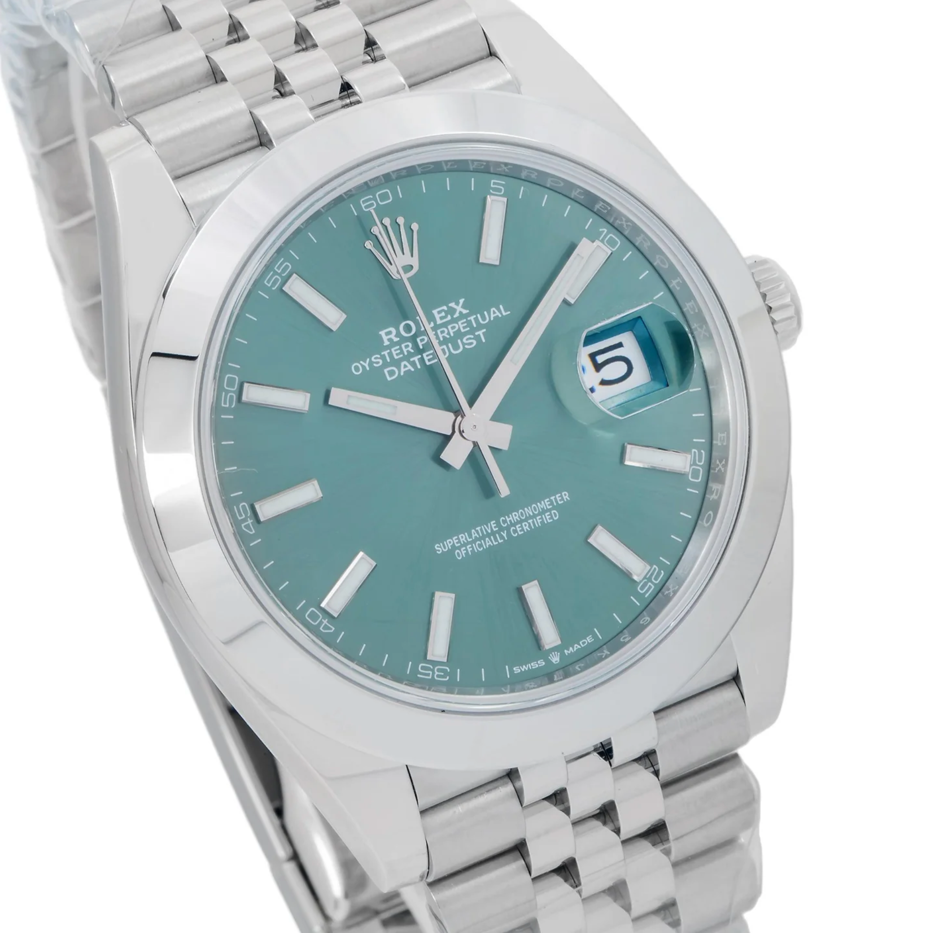 Rolex Datejust 41 – Stainless Steel with Mint Green Dial and Jubilee Bracelet Ref. 126300