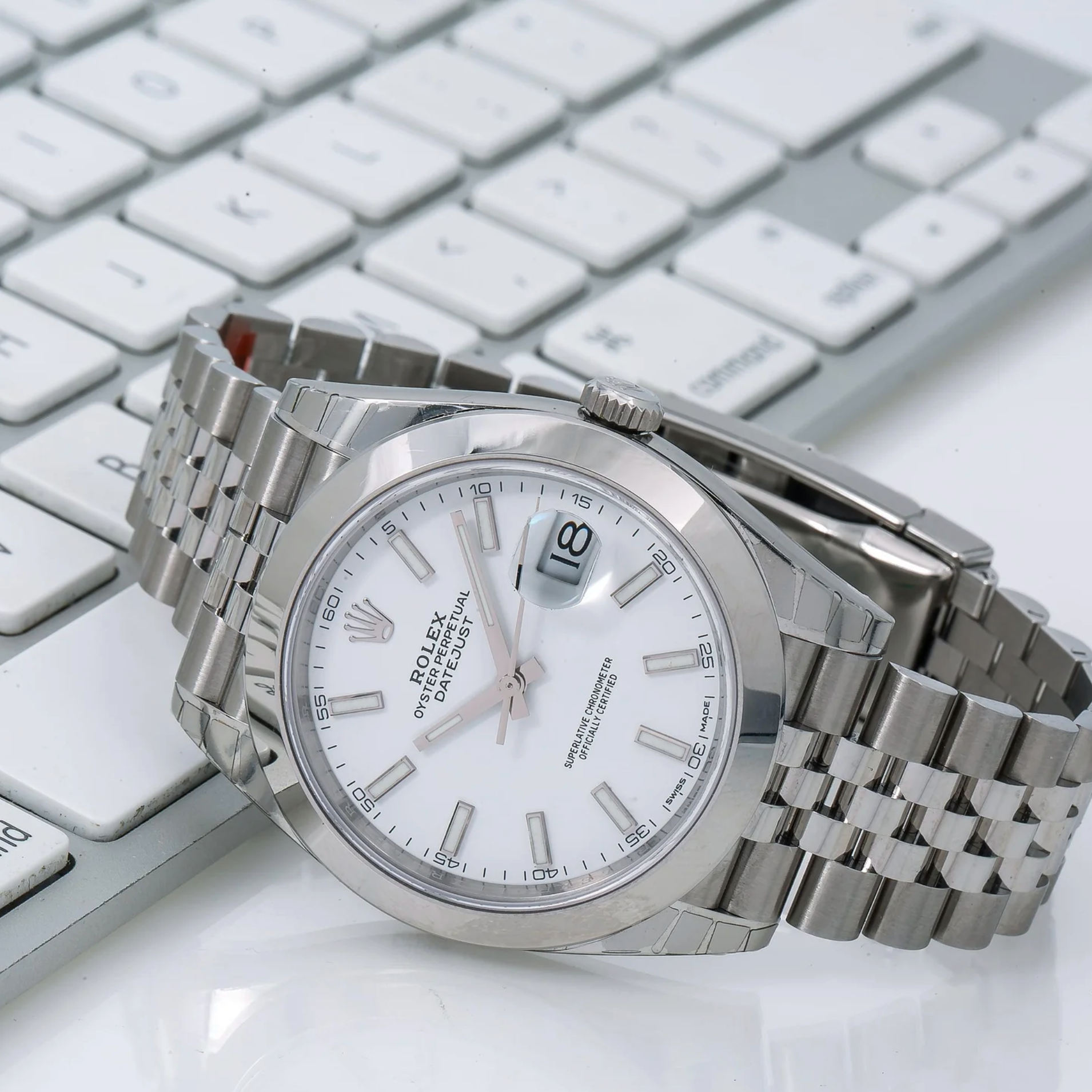 Rolex Datejust 41 – Stainless Steel with White Stick Dial and Jubilee Bracelet Ref. 126300