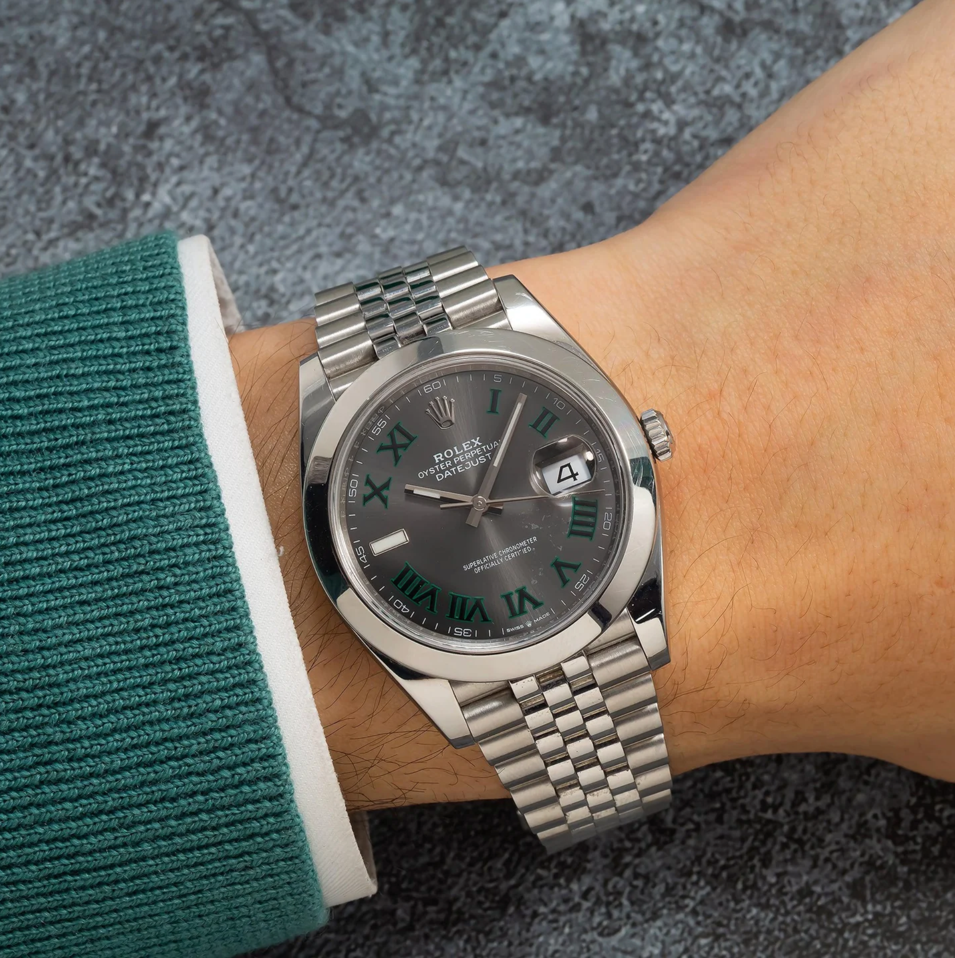 Rolex Datejust 41 – Stainless Steel with Wimbledon Dial and Jubilee Bracelet Ref. 126300