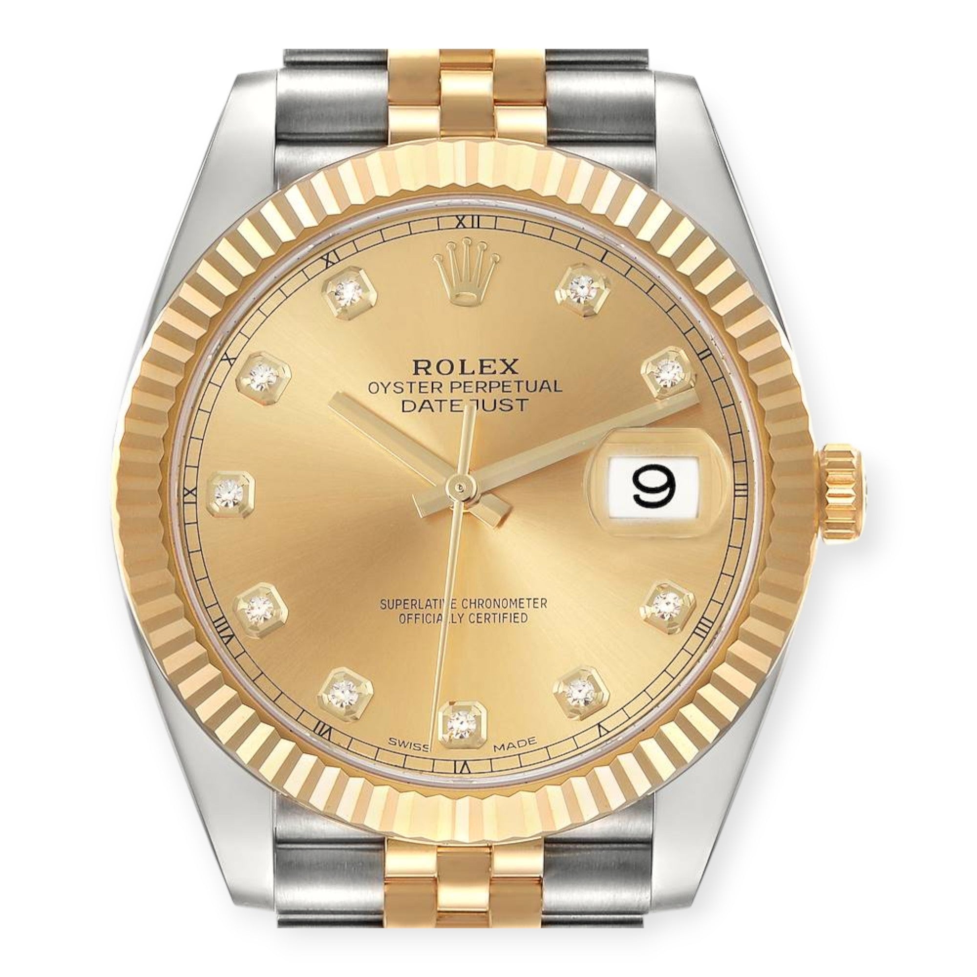 Rolex Datejust 41 Steel Yellow Gold 126333 Diamond Dial Mens Watch-Rolex-JD Watches NY