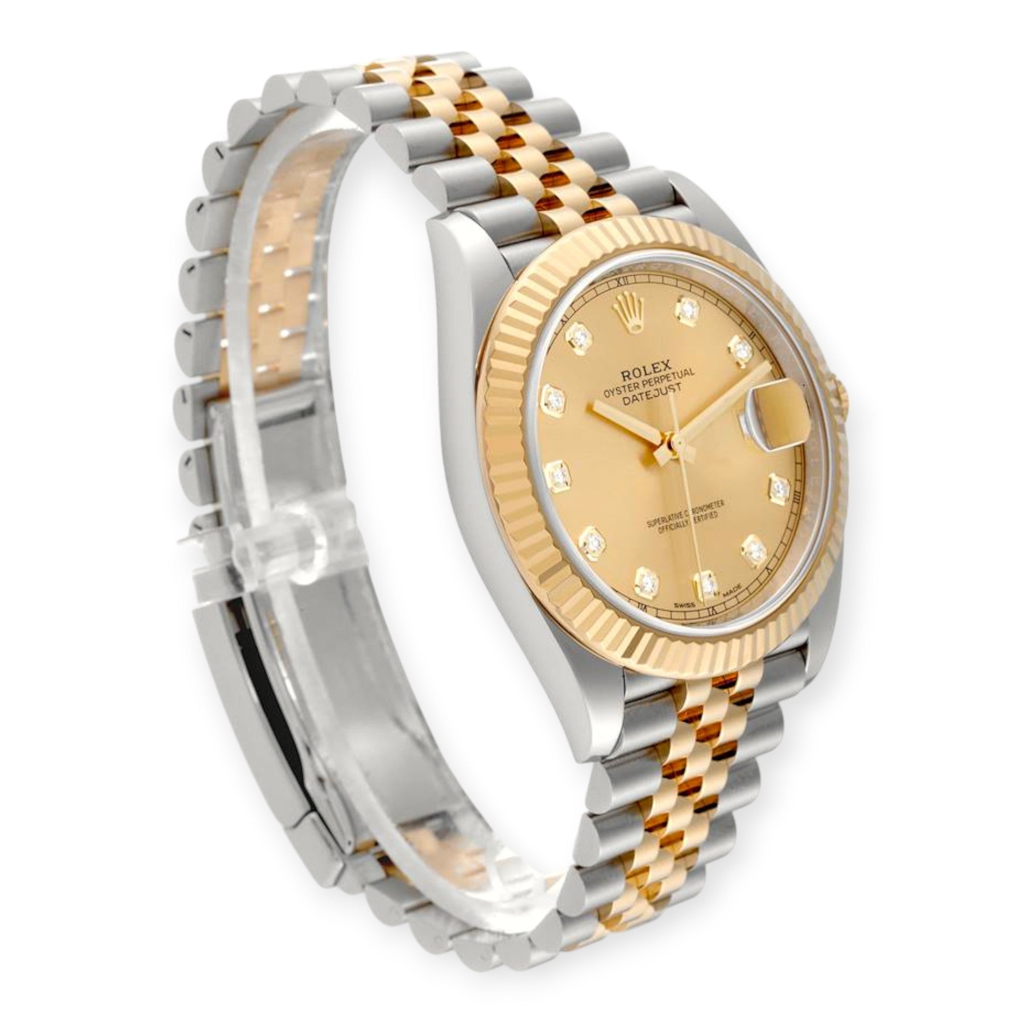 Rolex Datejust 41 Steel Yellow Gold 126333 Diamond Dial Mens Watch-Rolex-JD Watches NY
