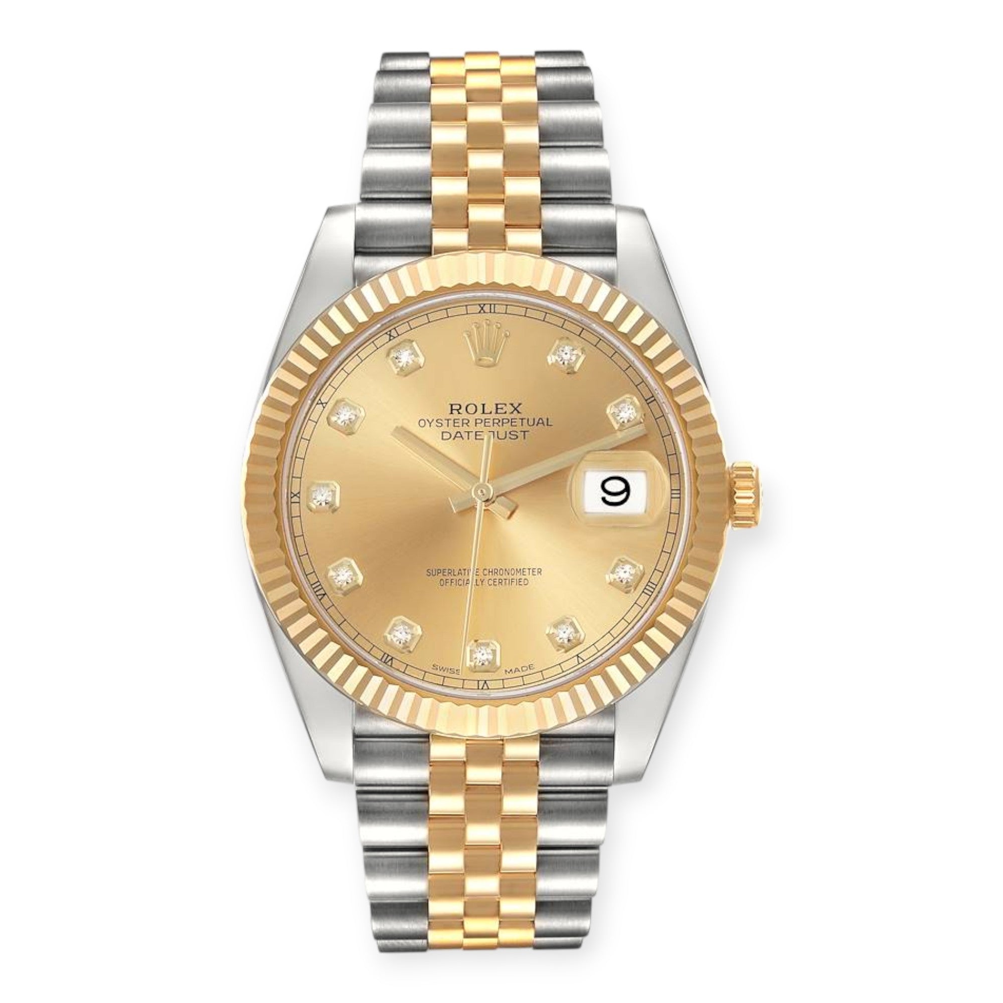 Rolex Datejust 41 Steel Yellow Gold 126333 Diamond Dial Mens Watch-Rolex-JD Watches NY