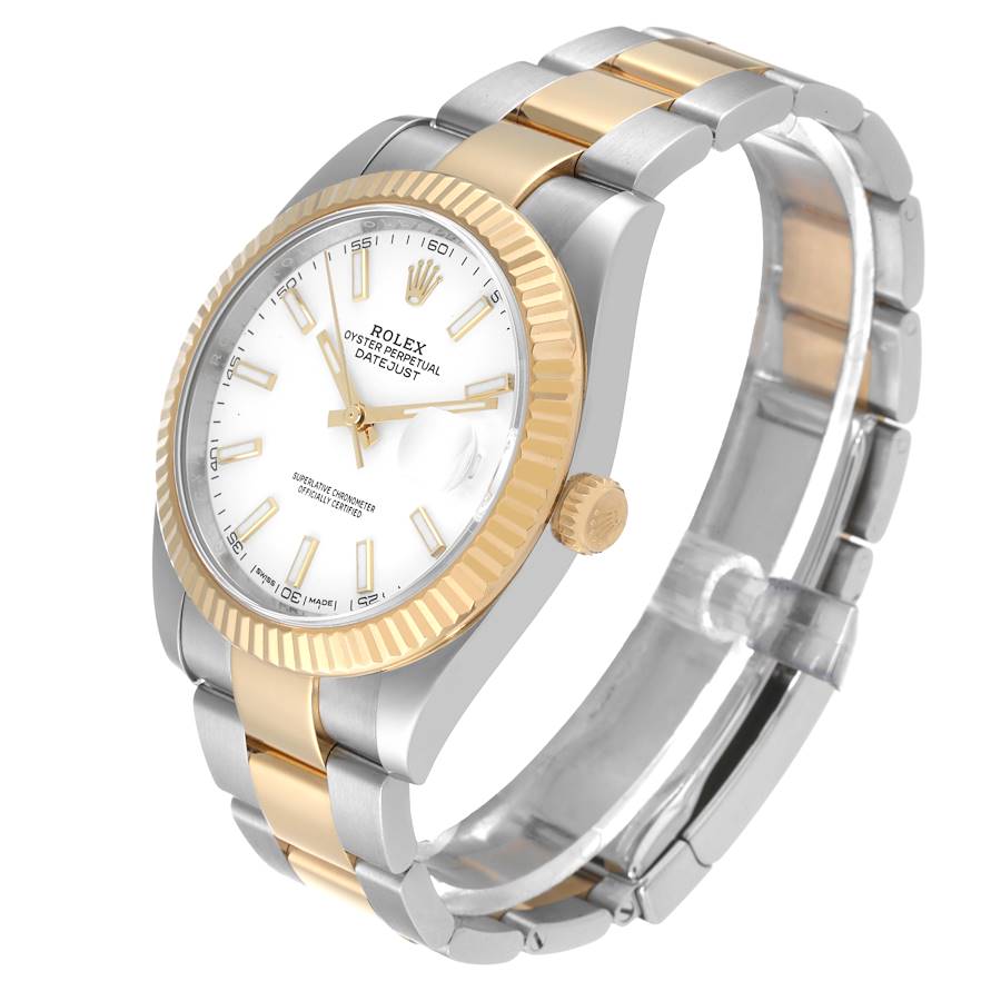 Rolex Datejust 41 Steel Yellow Gold 126333 White Dial Mens Watch-Rolex-JD Watches NY