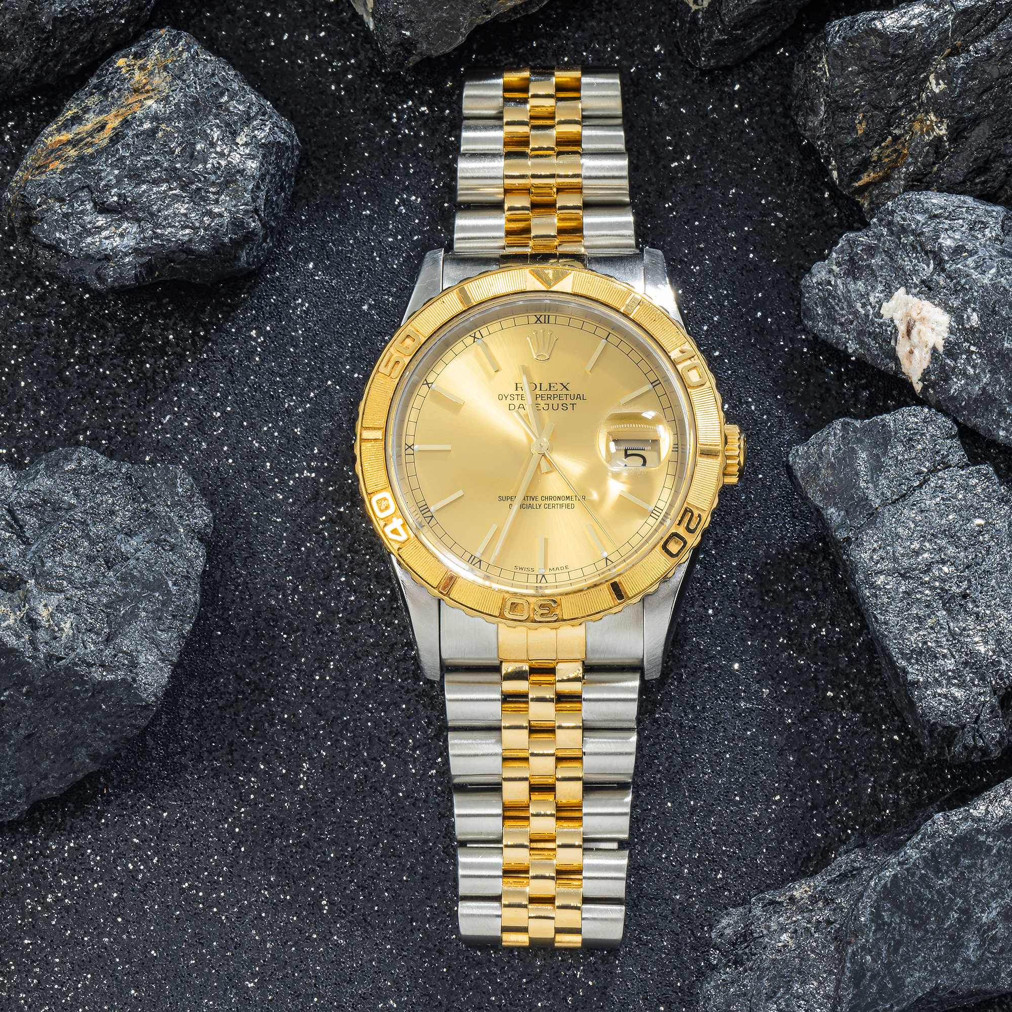 Pre-Owned Rolex Datejust Turn-O-Graph 16263 | Champagne Dial – JD