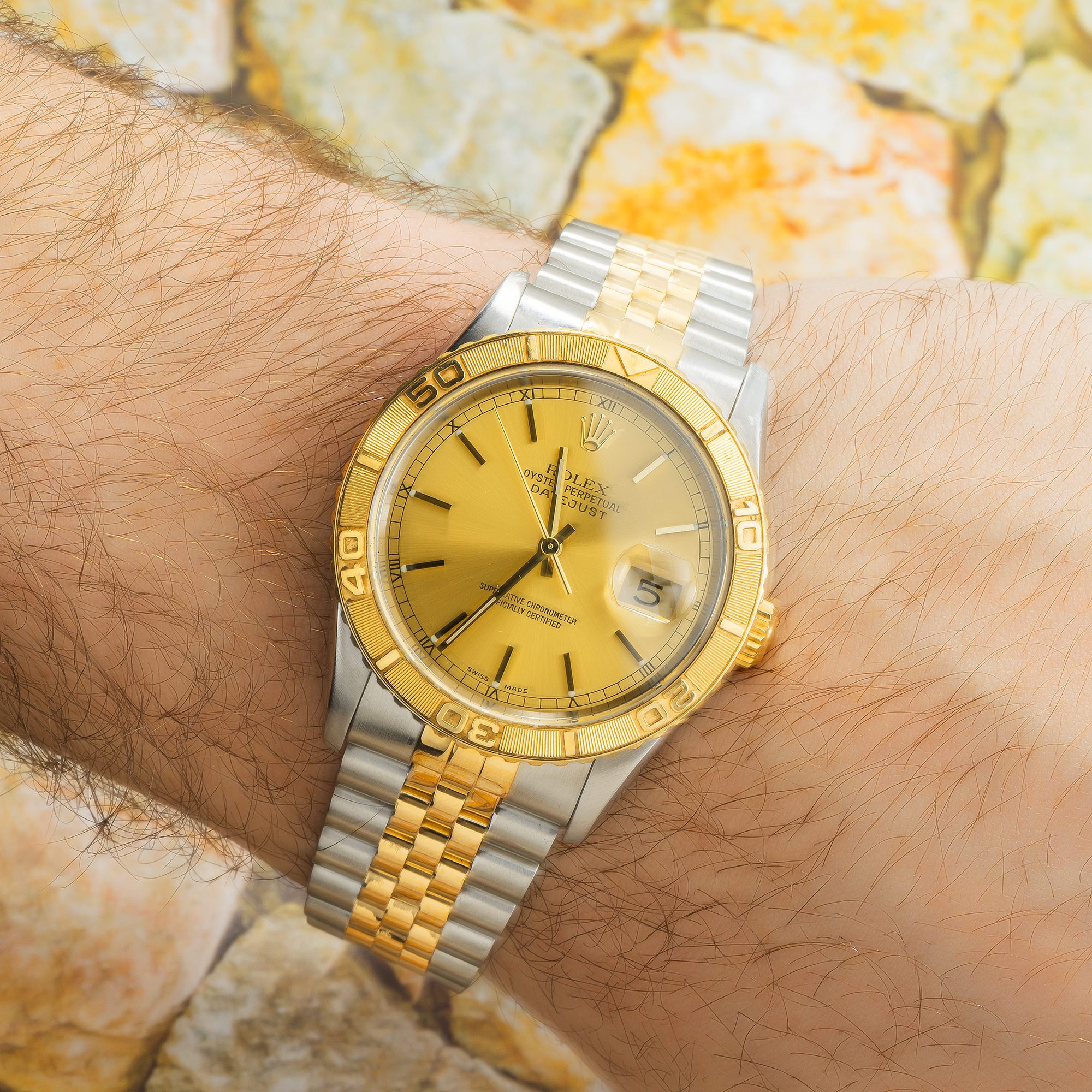 Pre-Owned Rolex Datejust Turn-O-Graph 16263 | Champagne Dial – JD