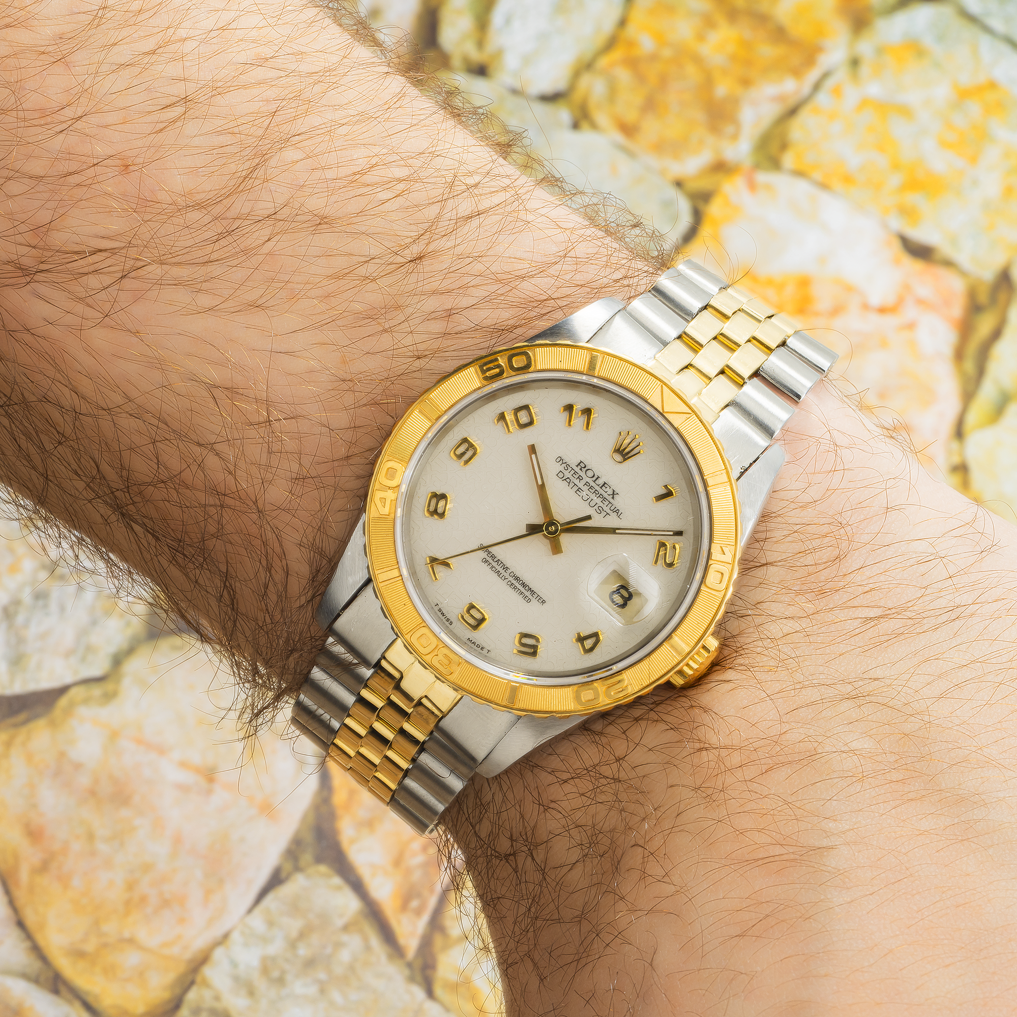 Rolex Datejust Turn-O-Graph 16263 – Ivory Jubilee Arabic Dial – 36mm Steel & 18k Yellow Gold (Year: 1988-2004)