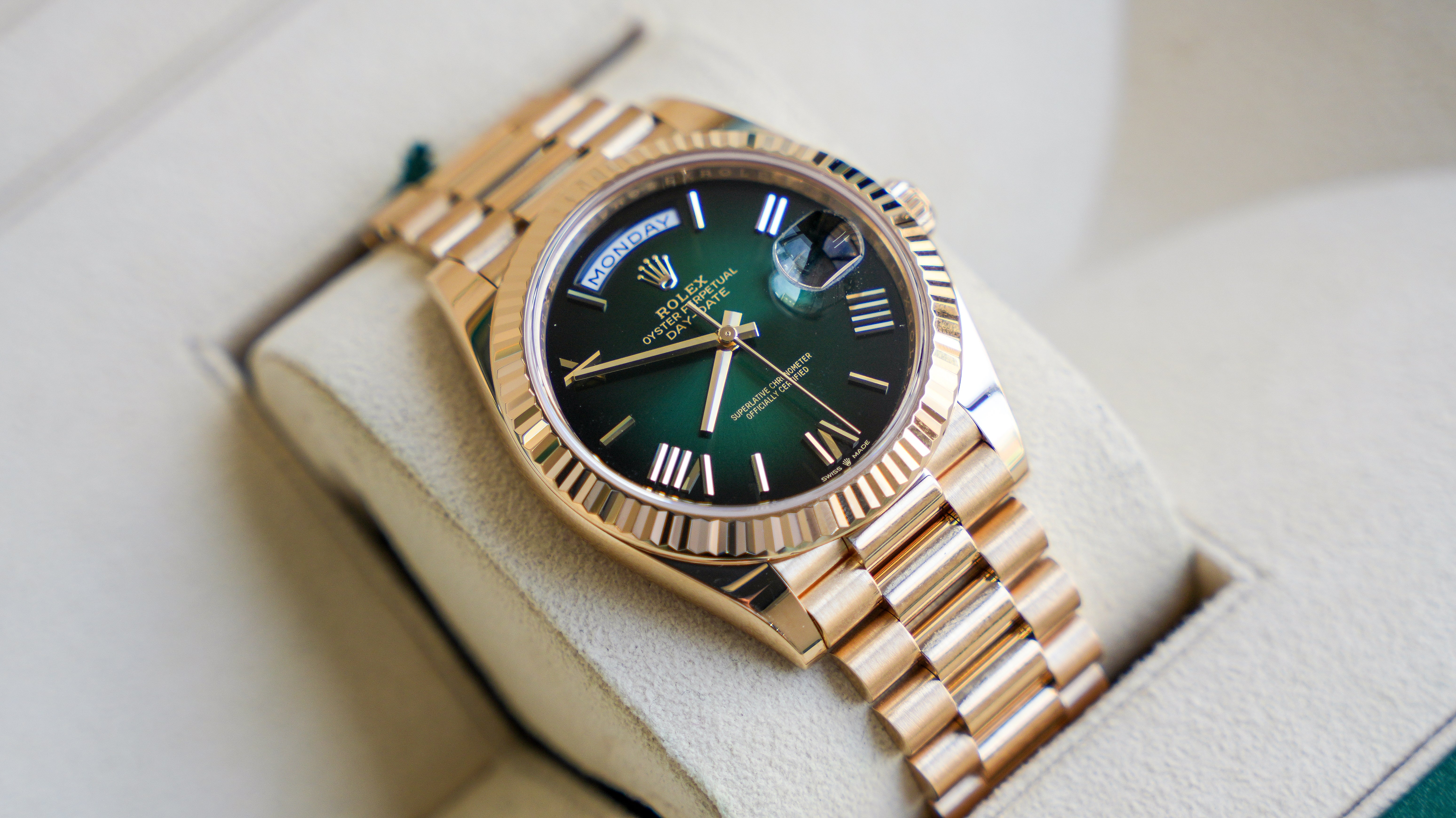 Rolex Day-Date 40 Green Ombre Dial – 228238-Rolex-JD Watches NY