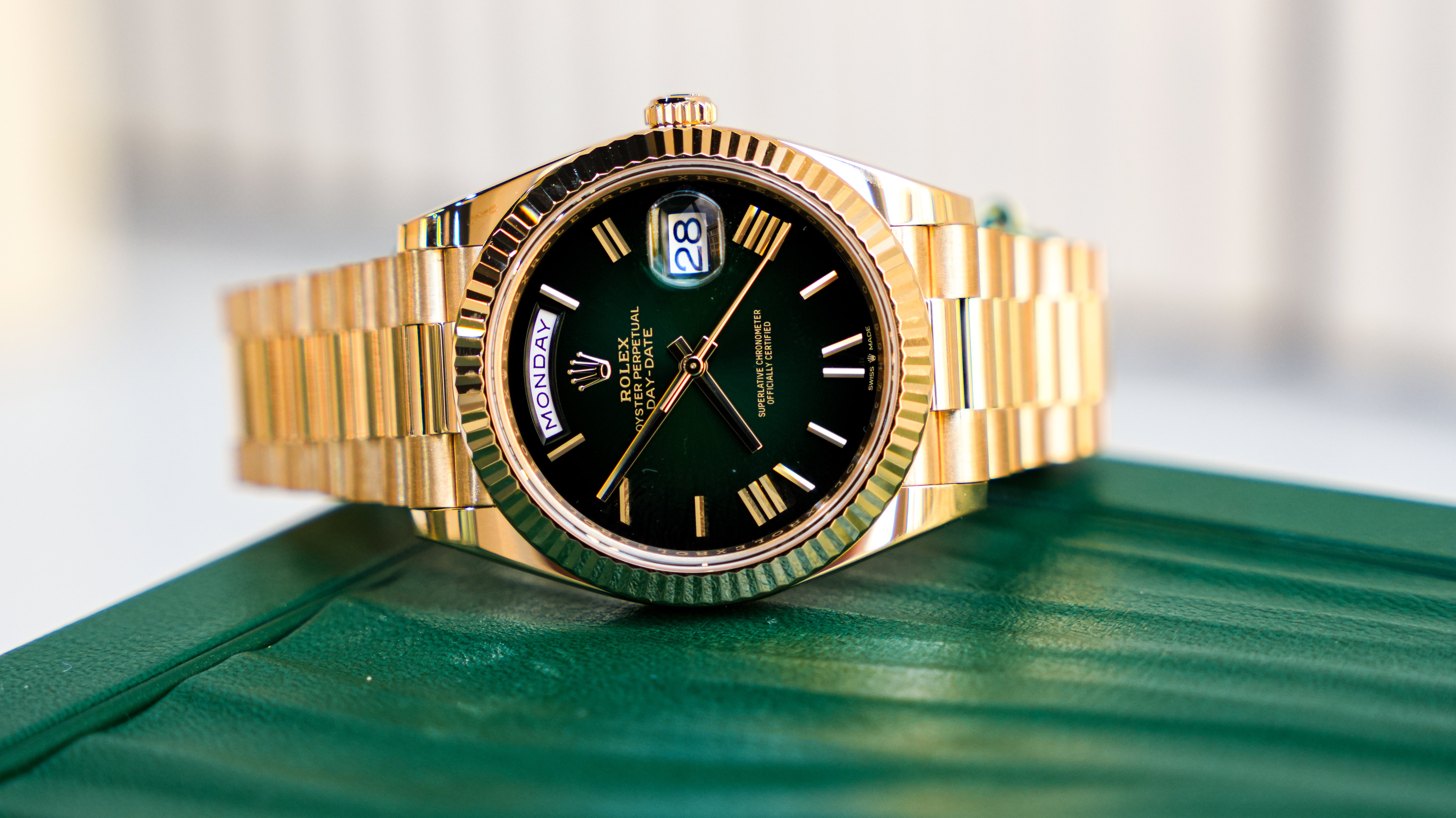 Rolex Day-Date 40 Green Ombre Dial – 228238-Rolex-JD Watches NY