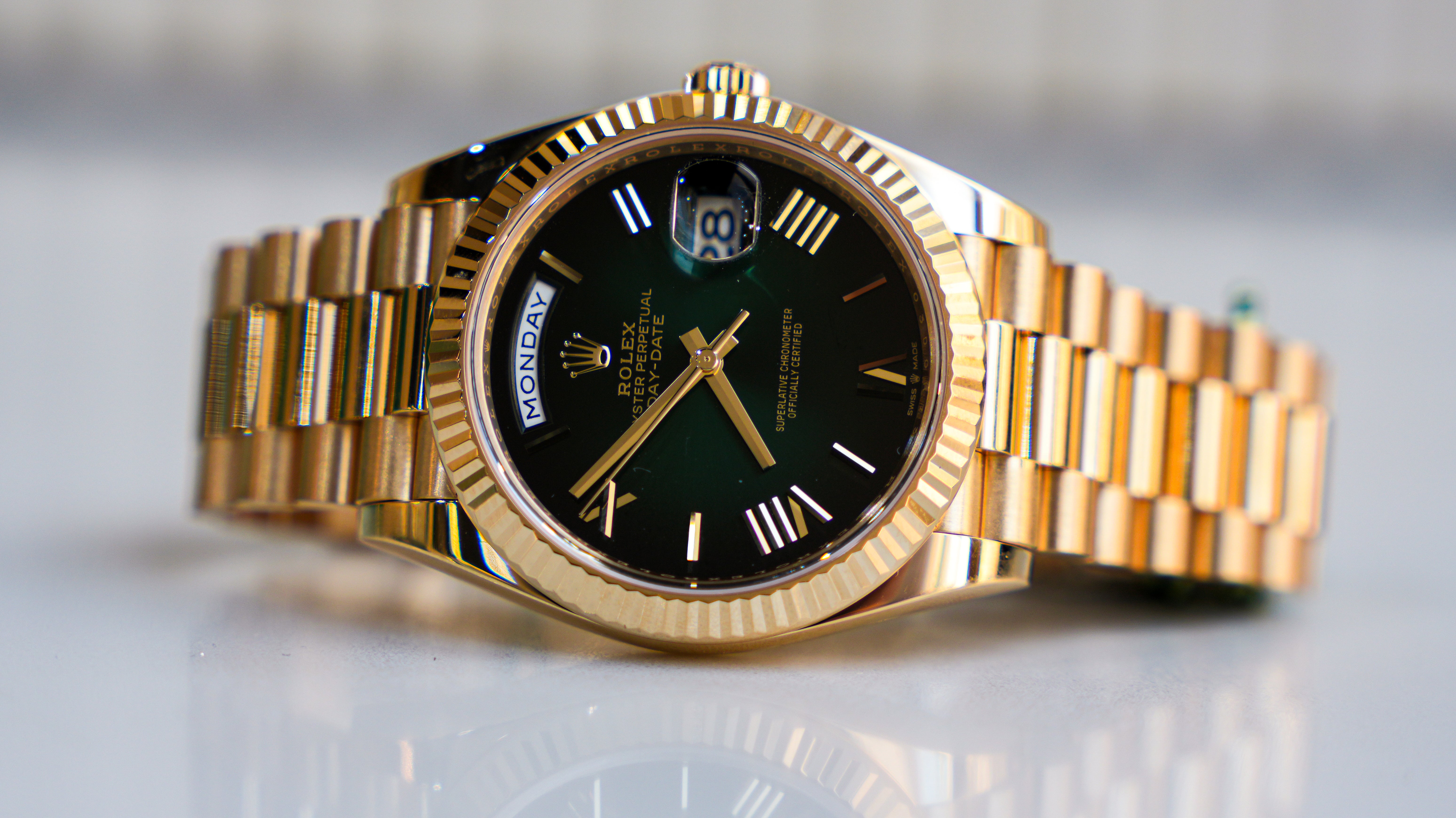 Rolex Day-Date 40 Green Ombre Dial – 228238-Rolex-JD Watches NY