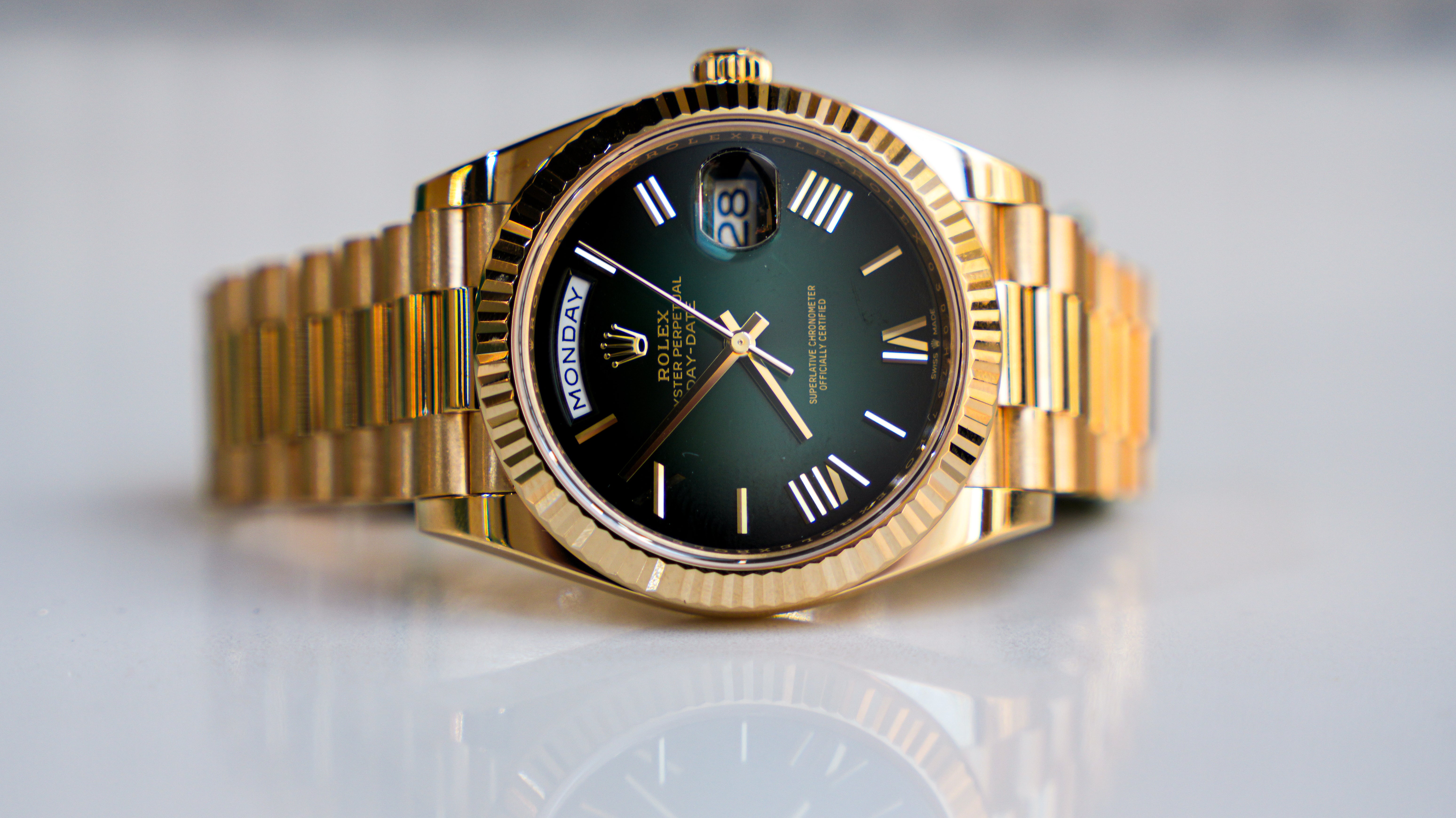 Rolex Day-Date 40 Green Ombre Dial – 228238-Rolex-JD Watches NY