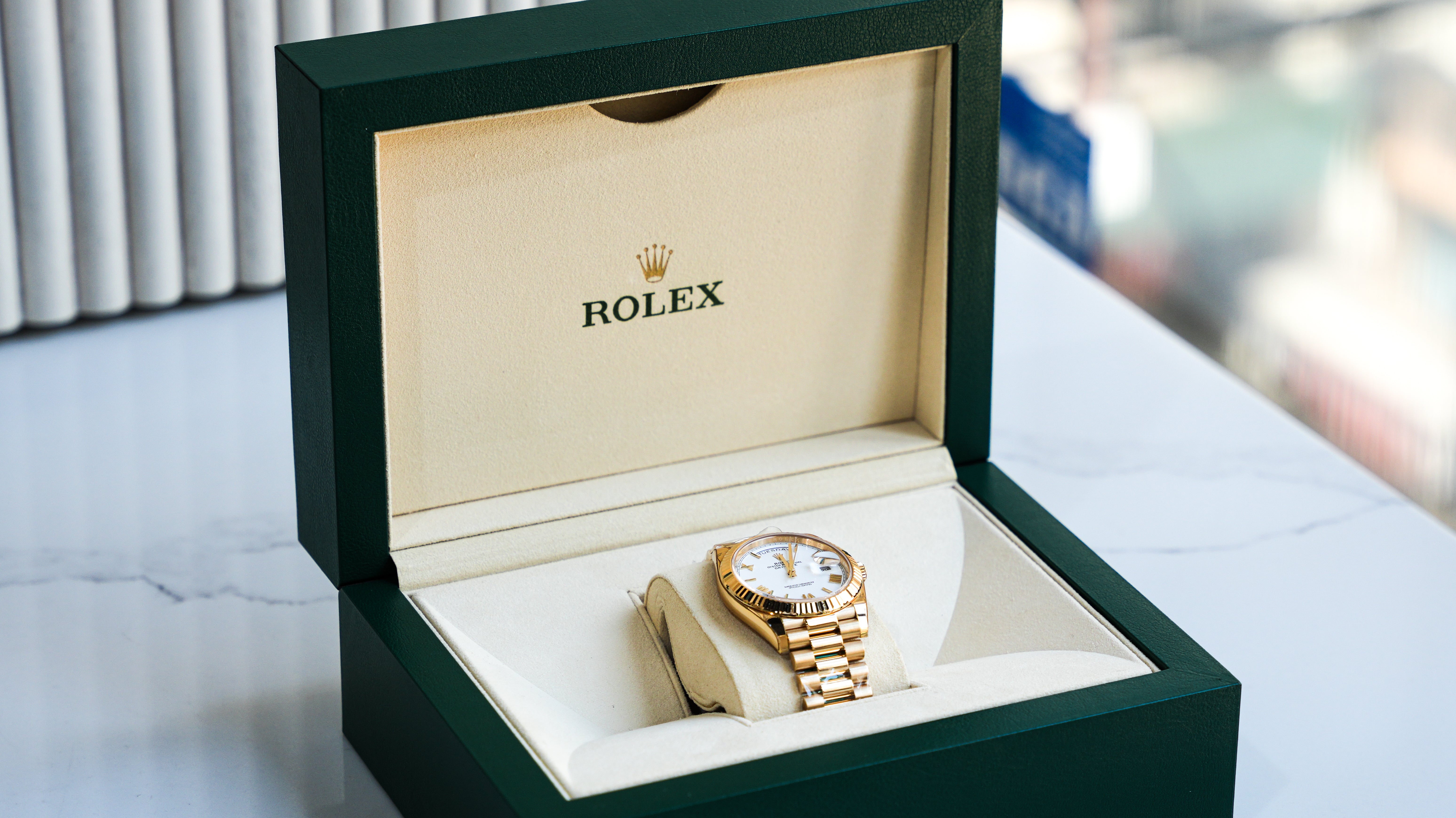 Rolex Day Date 40 President White Roman Dial-Rolex-JD Watches NY